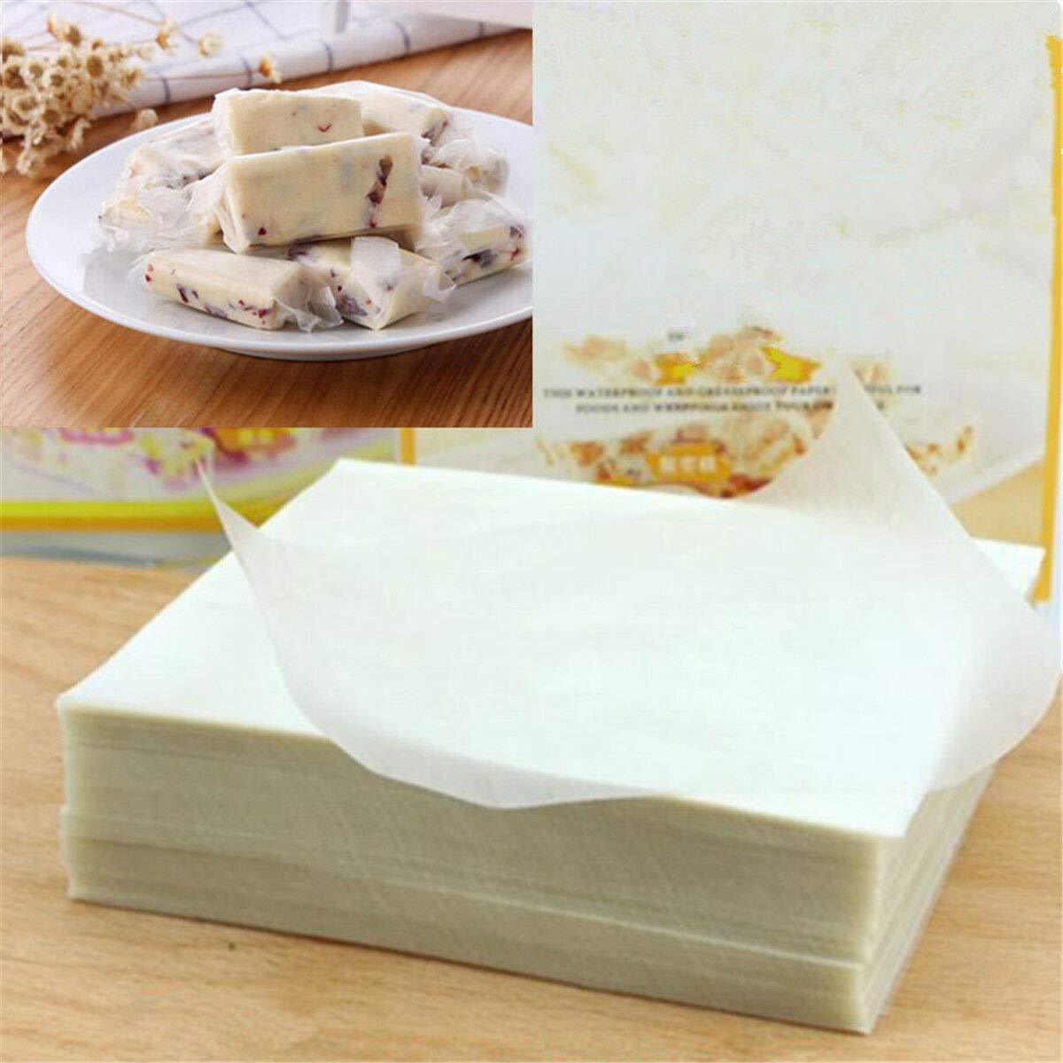 500 Sheets Edible Glutinous Rice Paper for Candy Wrapping - Perfect for Christmas, Wedding, Birthday Party & DIY Dessert Decorations
