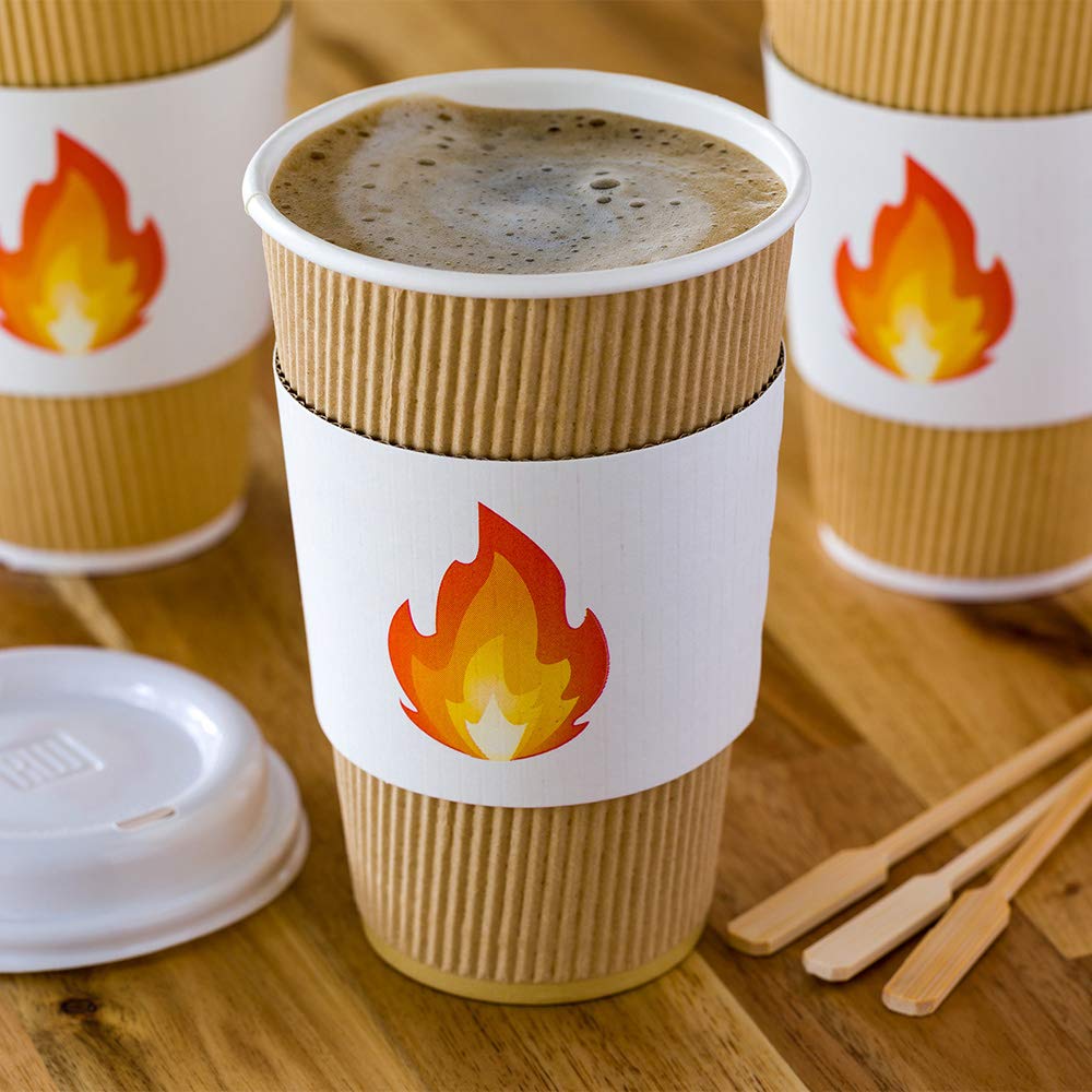 Restpresso 5.1 x 2.8 Inch Disposable Coffee Cup Sleeves - 1000 Pack Corrugated White Paper Sleeves for Hot Beverages | Heat-Resistant, Secure Grip | Perfect for Coffee Shops, Cafes, and Takeout Services