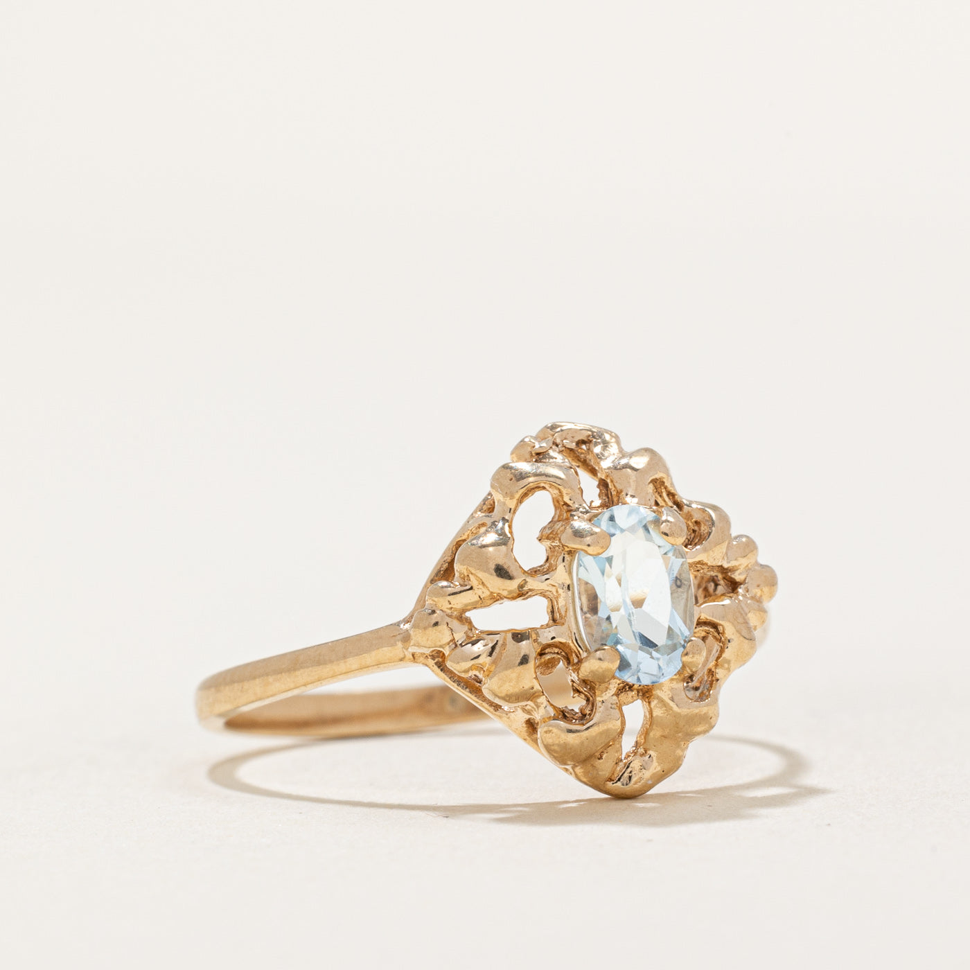 0.35ct Oval Cut Topaz Abstract Ring - Size 8 | Elegant Statement Jewelry for Women | Perfect for Weddings, Parties & Special Occasions