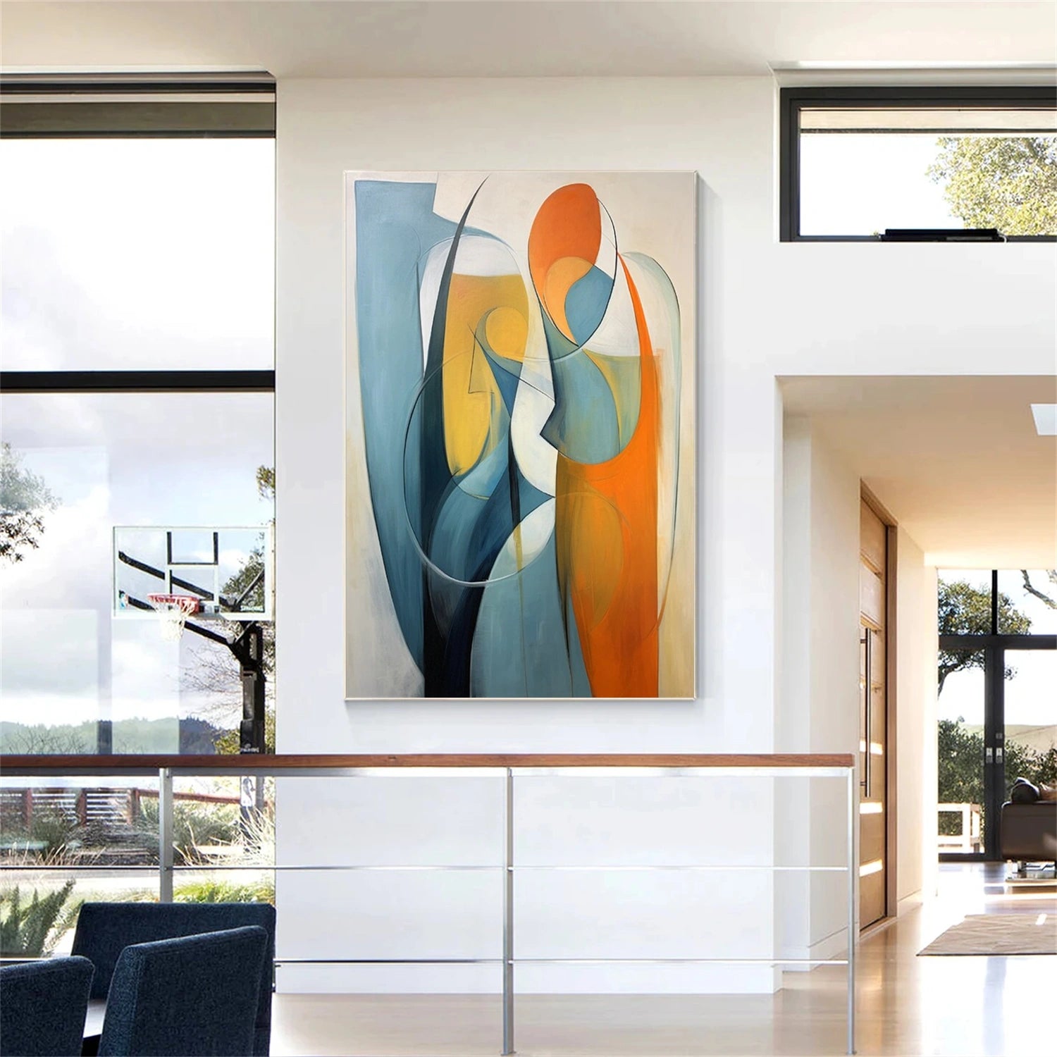 Contemporary Abstract Minimalist Wall Art Painting - Modern Home Decor for Living Room, Bedroom & Office - #CW016