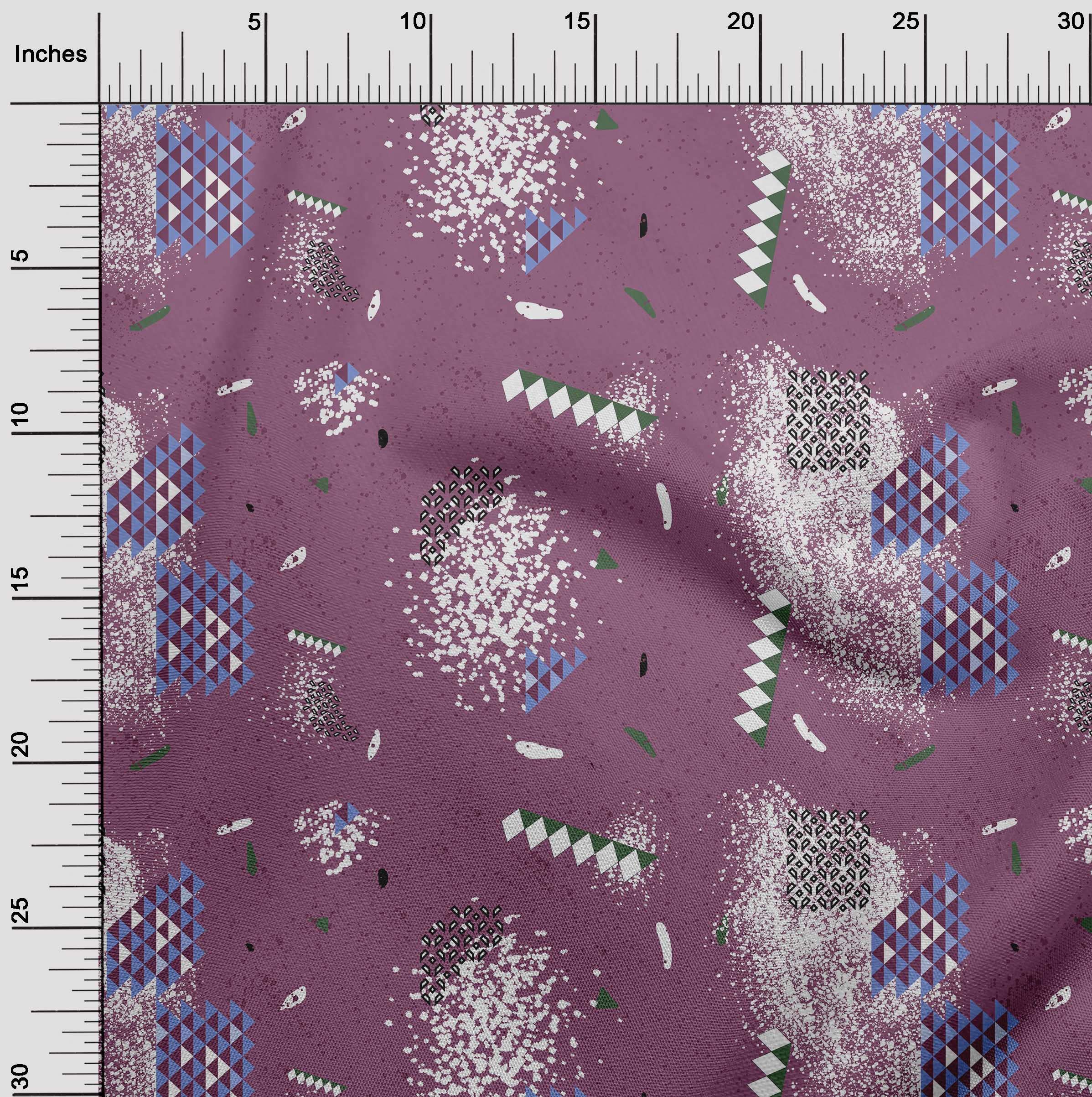 oneOone Polyester Spandex Wine Geometric Print Fabric - 56 Inch Wide for Sewing, DIY Crafts & Upholstery - Perfect for Dresses, Curtains & Home Decor Projects (Style 3226)
