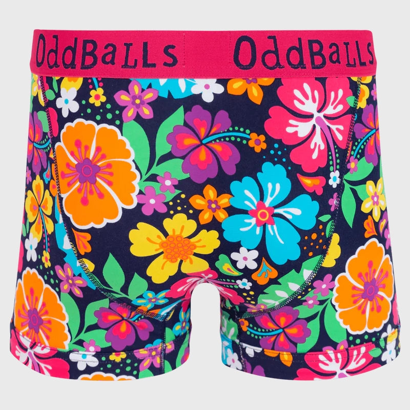 OddBalls Hawaii Boxer Shorts for Men - Soft Cotton Underwear with Fun Hawaiian Print - Perfect for Beach, Vacation, and Casual Wear