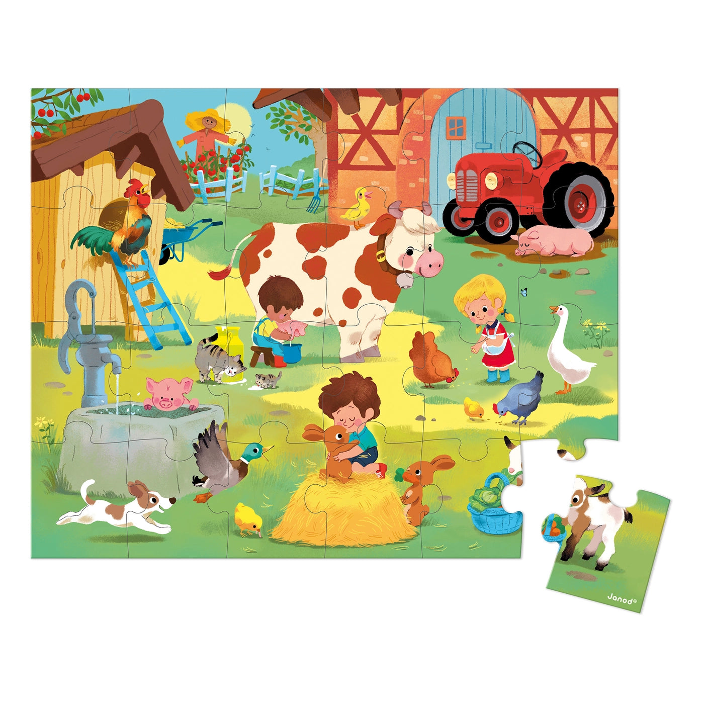 Farm Animal Puzzle for Kids - 24 Piece Educational Jigsaw Puzzle - Perfect for Preschool Learning & Family Game Night