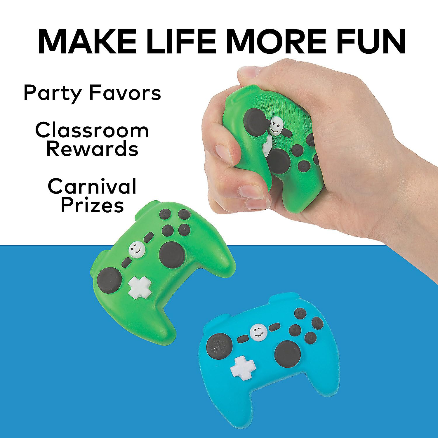 12-Pack Gamer Video Game Controller Shaped Stress Relief Toys - Perfect for Party Favors, Office Desk Decor, and Anxiety Relief Gifts