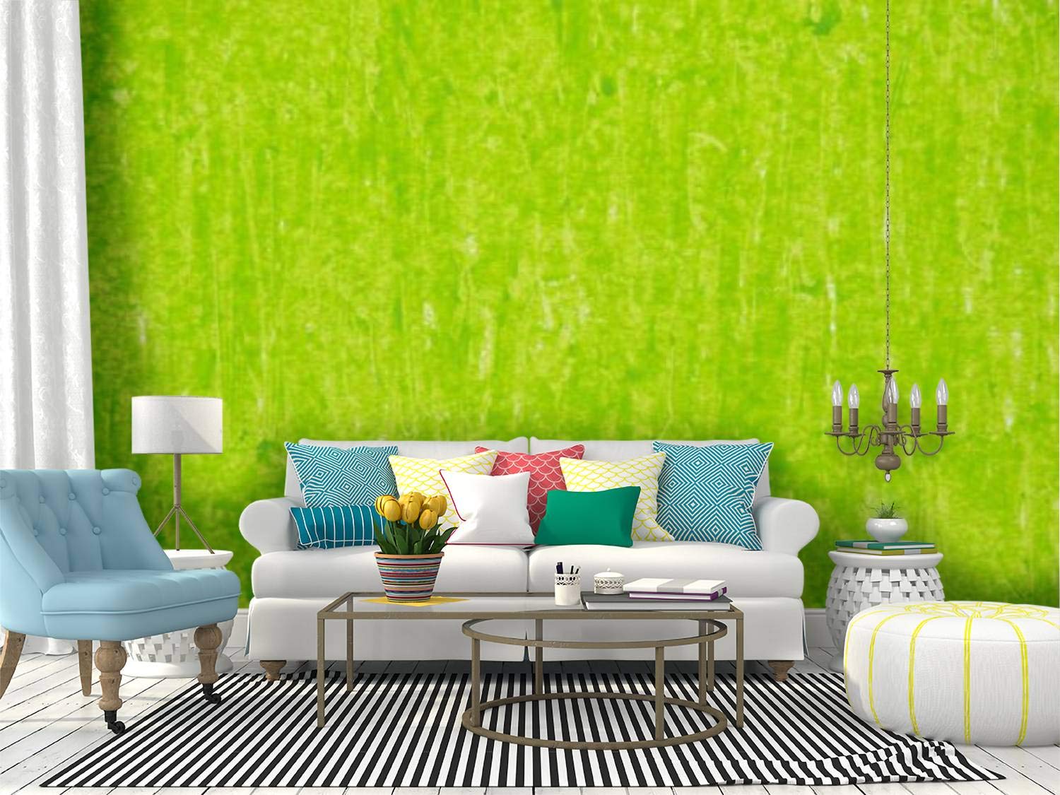 RECETHROWS Peel and Stick Wallpaper - Self-Adhesive Green Paint Mural Wall Sticker, Removable Vinyl Film for Home Decor, Shelf Liner | Perfect for Bedroom Accent Walls, Nursery Decor & Kitchen Backsplash