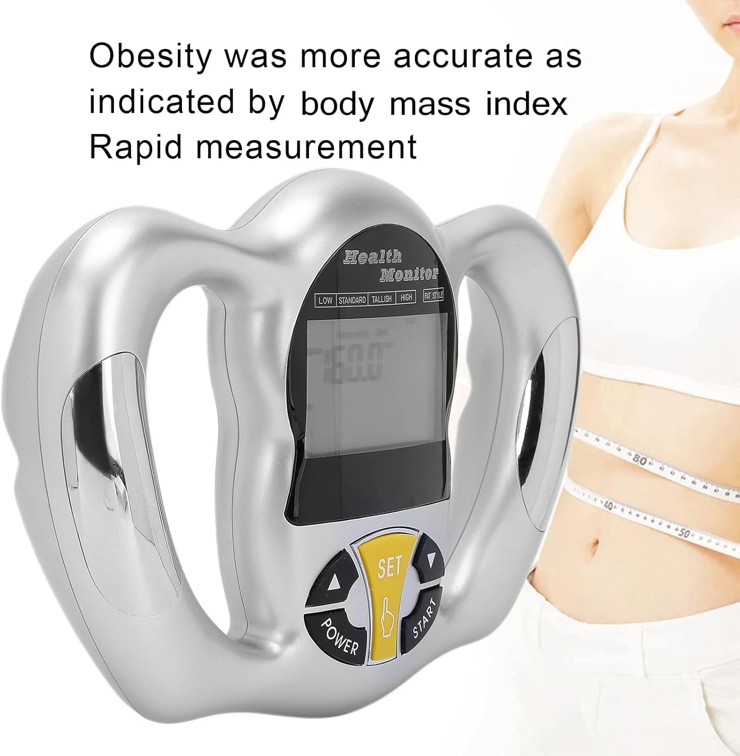 Digital Body Fat Analyzer - Electronic BMI Handheld Body Fat Monitor with LCD Display | Portable Body Composition Measurement Device for Weight Loss & Fitness Tracking | Perfect for Home Gym, Health Clubs & Personal Wellness Routines