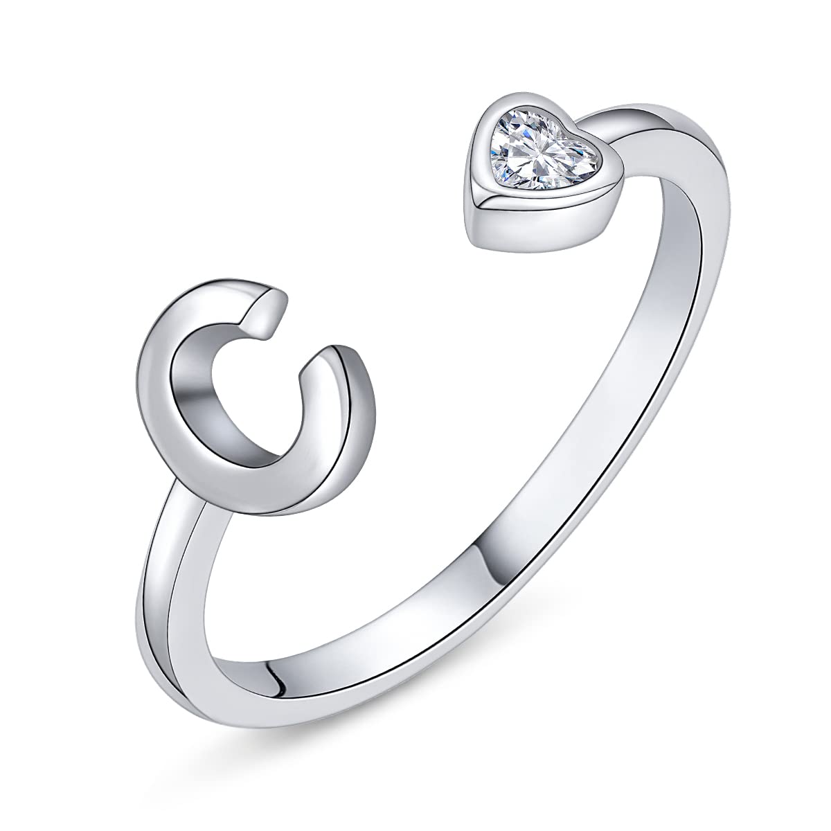 925 Sterling Silver Initial Rings for Women - A-Z Stackable Alphabet Rings, Personalized Jewelry Gifts for Wife, Daughter, Girlfriend | Perfect for Birthdays, Anniversaries, Valentine's Day & Everyday Wear