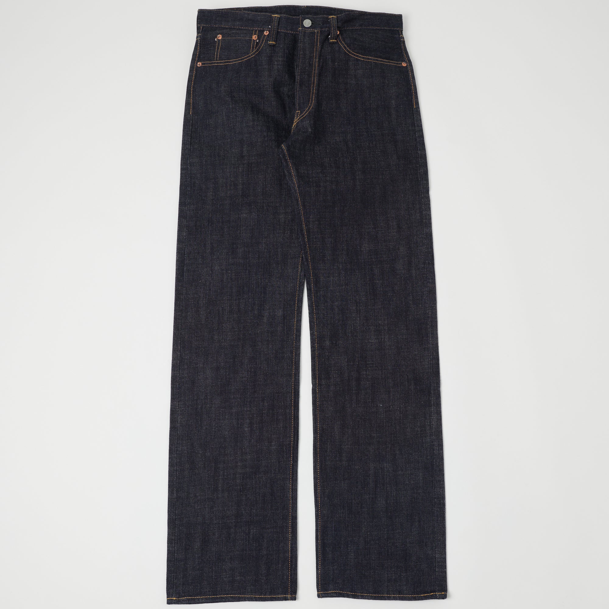 Full Count 1101XXEX 15.5oz Raw Denim Jeans - Loose Straight Fit for Men | Premium Selvedge Jeans for Casual Wear & Work