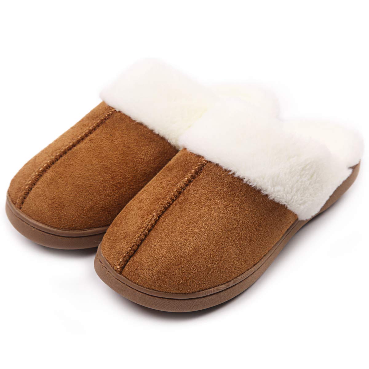 Caramella Bubble Women's Memory Foam Slippers - Soft Wool-Like Plush Fleece Lined House Shoes with Faux Fur - Comfortable Indoor Outdoor Bedroom Slippers for Relaxing at Home, Lounging & Cold Weather Wear