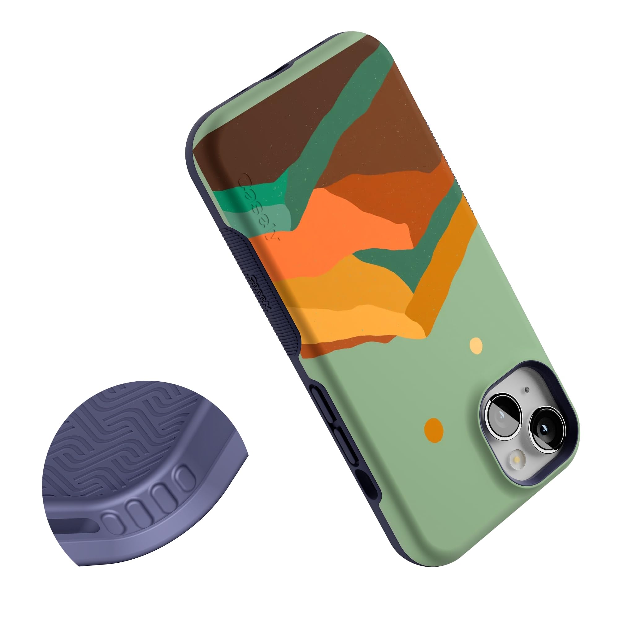 Casely iPhone 13 Case with MagSafe - Colorblock Mountain Design (Endless Peaks) | Shockproof Protective Cover | Perfect for Outdoor Adventures & Daily Use