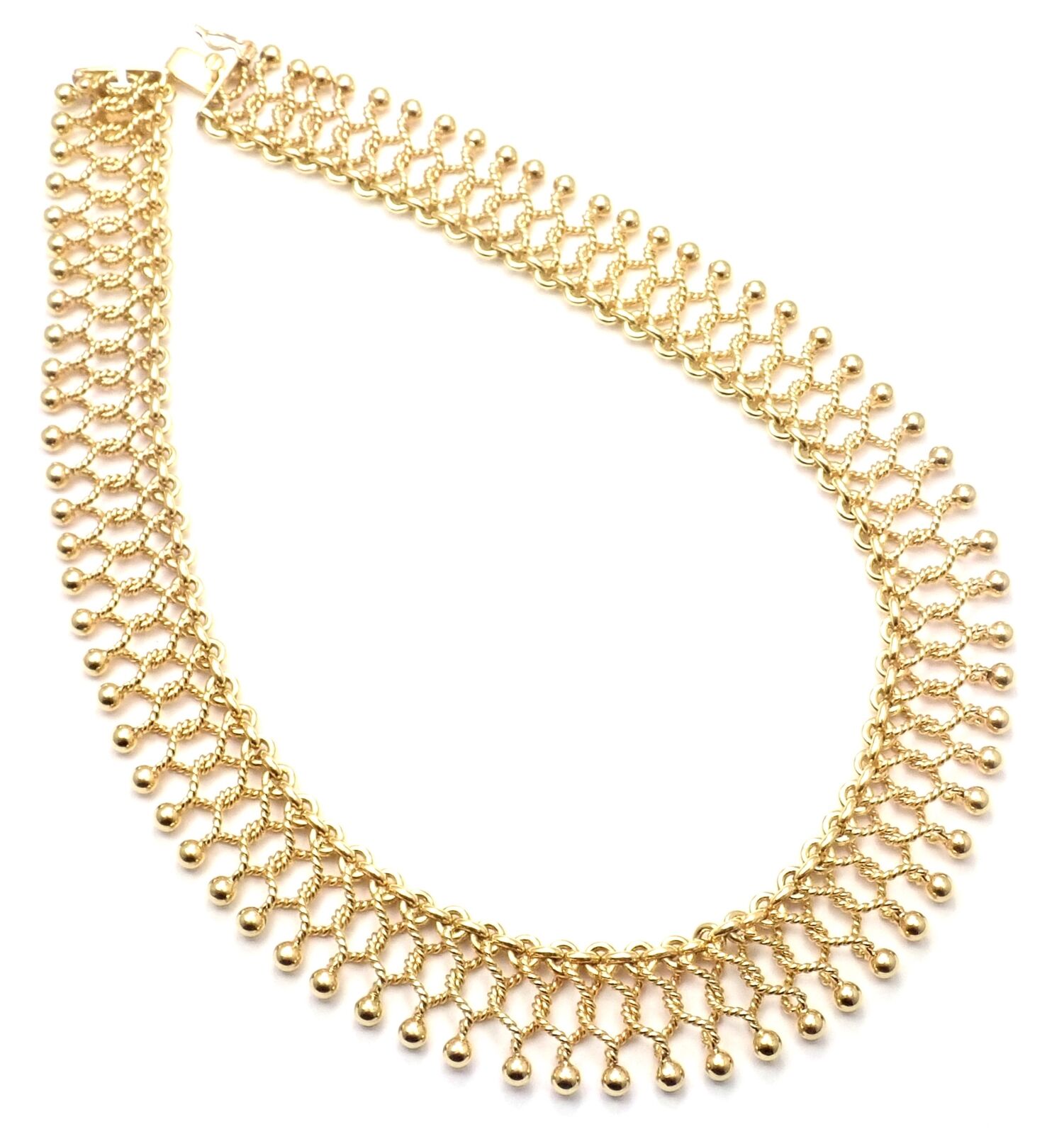 Authentic Vintage Tiffany & Co 18k Yellow Gold Cleopatra Collar Link Necklace - Elegant Statement Jewelry for Women, Perfect for Parties, Weddings & Special Occasions