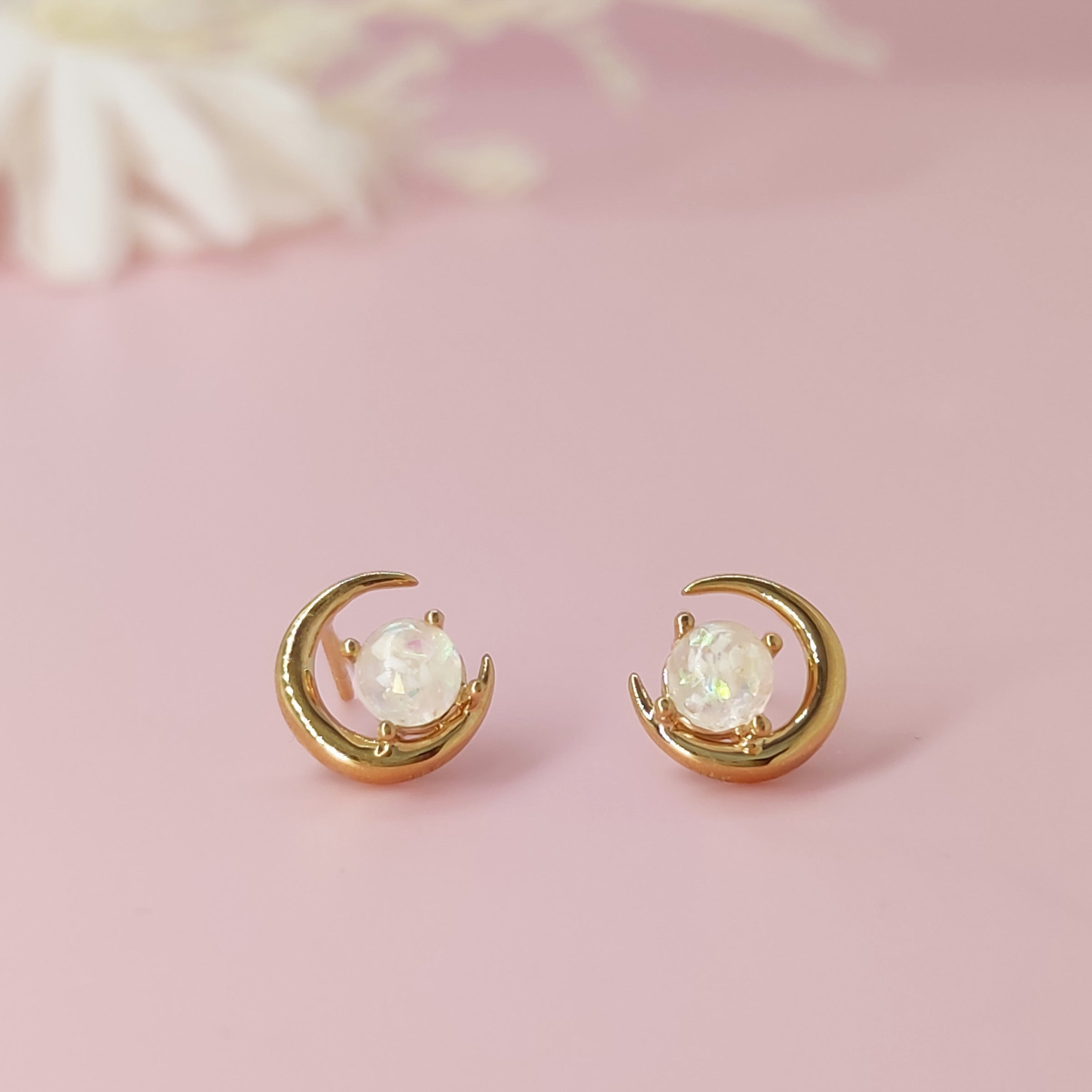 Moonlit Embrace: Elegant Ashes Stud Earrings for Women - Perfect for Casual Wear, Parties & Gifting