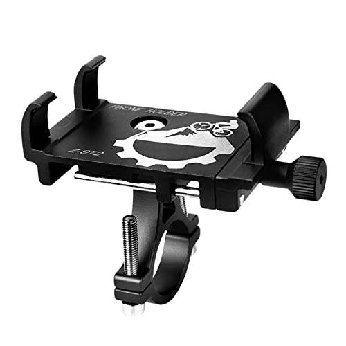 WNY Aluminum Alloy Bike Phone Mount - Universal Bicycle & Scooter Phone Holder for Cycling, Mountain Biking & Outdoor Sports - Secure Smartphone Stand Accessory (Black) - Perfect for Commuting, Trail Riding & GPS Navigation