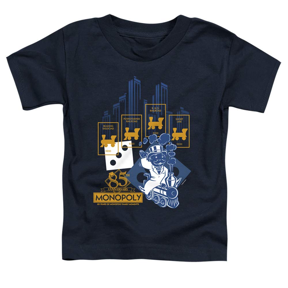 Monopoly The True Railroad Tycoon Unisex Toddler T-Shirt for Boys & Girls - Cute Board Game Themed Cotton Tee for Kids Birthday & Family Game Night