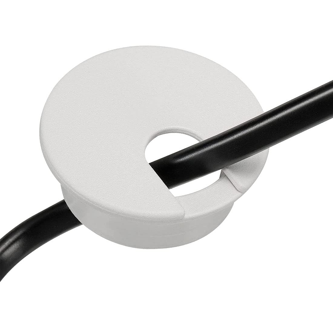TuTuYa 8PCS 1-1/2 Inch (38mm) White Desk Cable Grommet Hole Covers with Hole Saw - Cable Management Solution for Office & Home Desks - Perfect for Computer, Monitor & TV Wire Organization