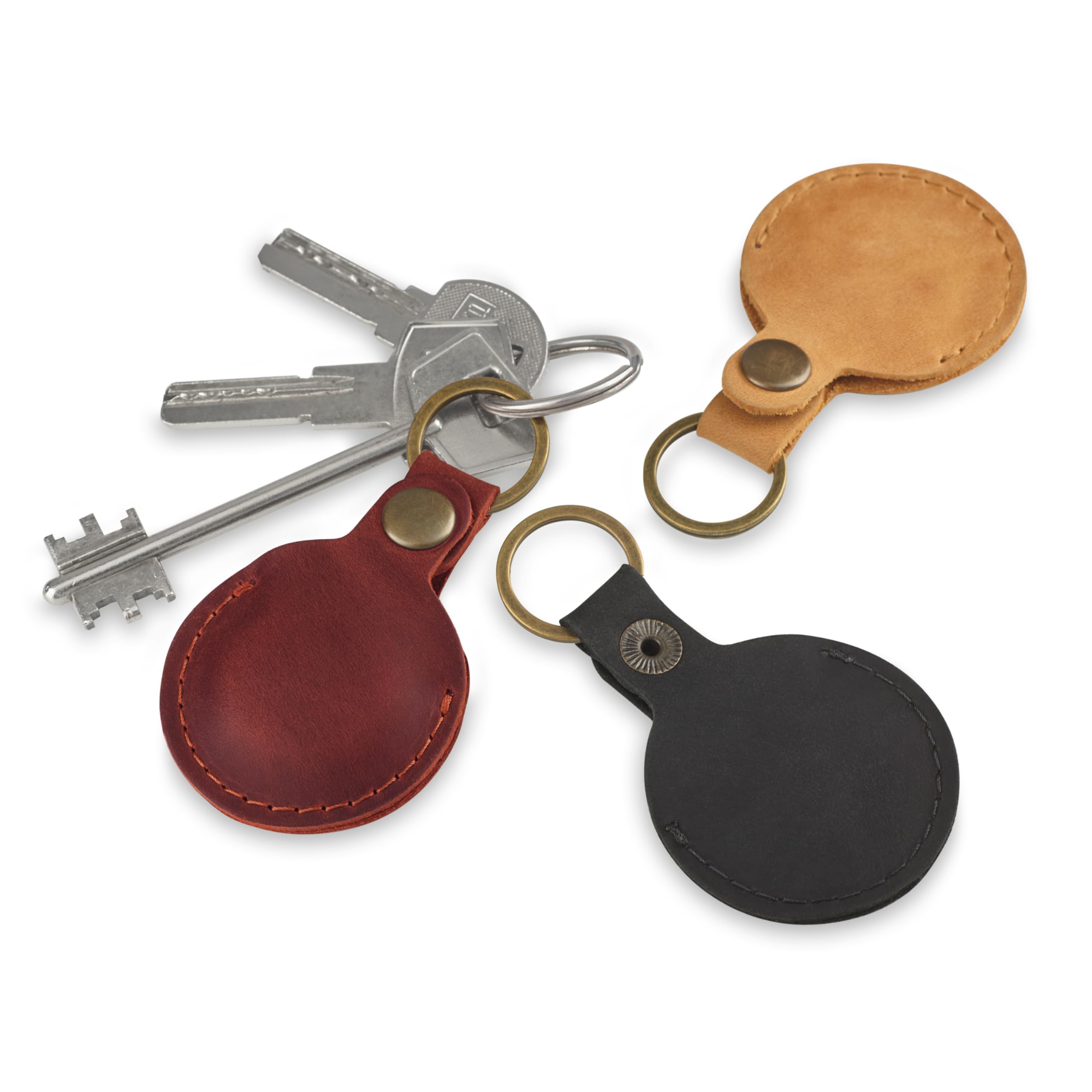 Premium Leather Keychain Ring Holder - Wedding & Engagement Ring Travel Case - Gym & Workout Ring Pouch (Black) - Perfect for Travel, Sports & Everyday Use