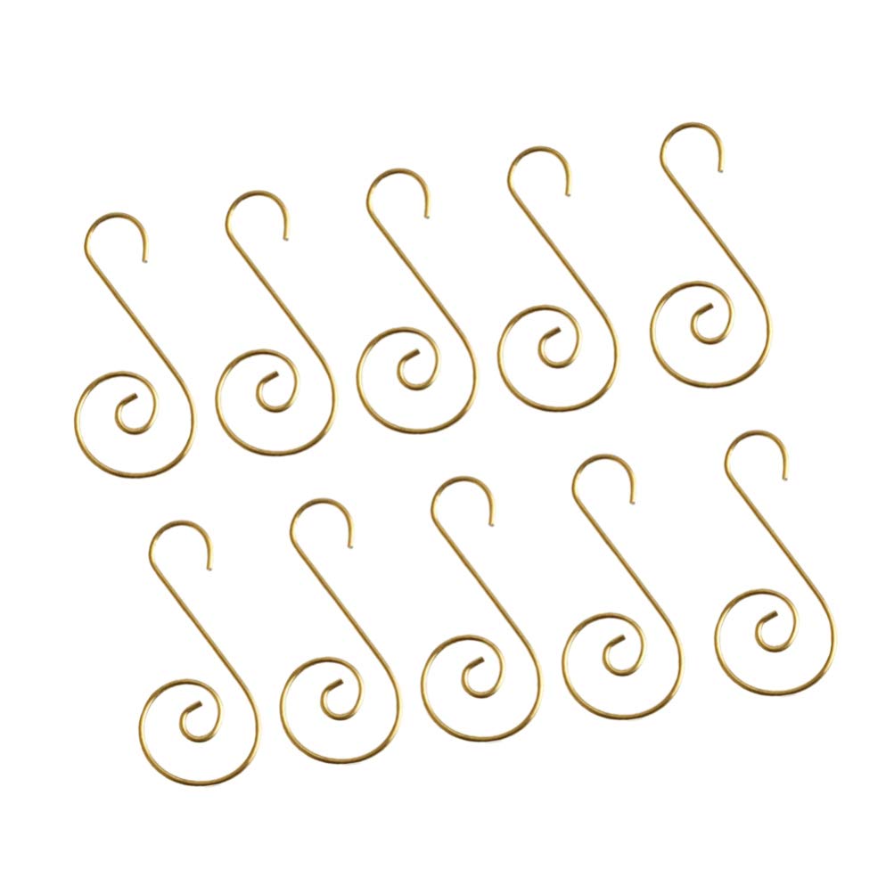 100pcs Golden S-Shaped Christmas Tree Hooks - Ornament Hangers for Xmas Decorations, Stockings & Pendants | Durable Metal Hooks for Holiday Tree Decorating, Gift Hanging & Festive Home Decor