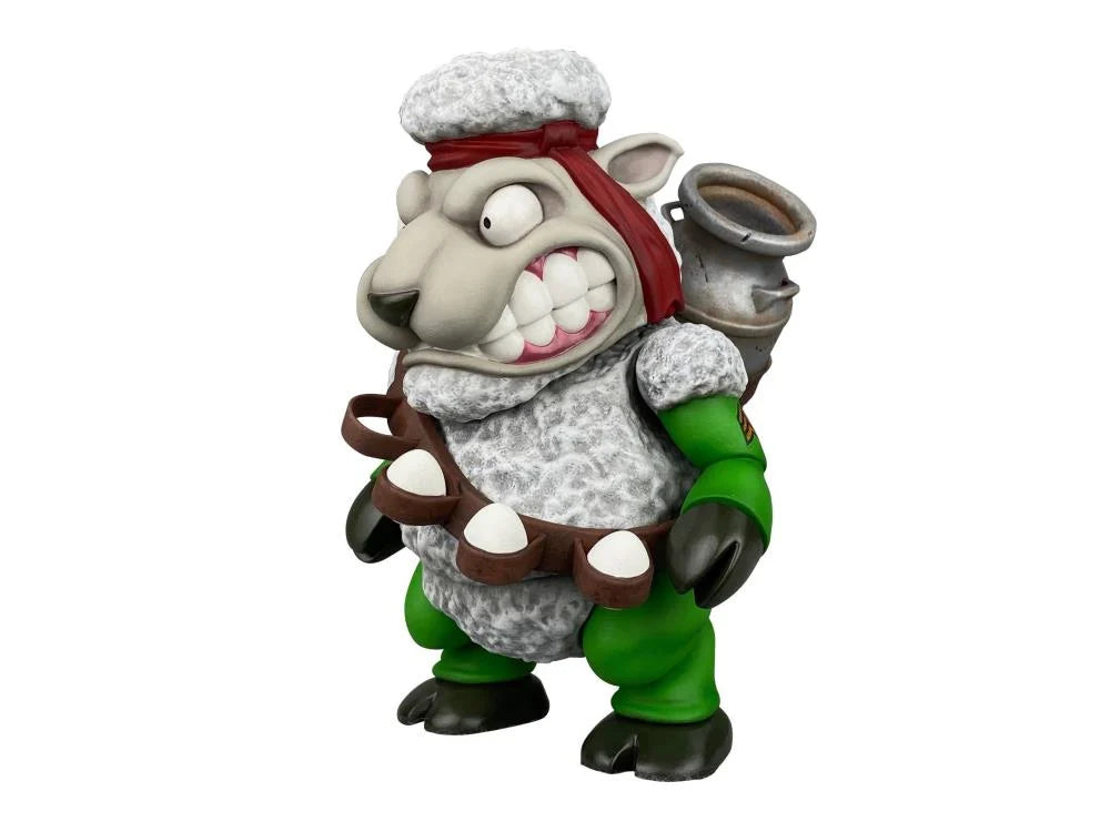Barnyard Commandos Sergeant Wooly Pull Over Figure - Military-Themed Farm Animal Toy for Kids, Collectible Action Figure for Play & Display