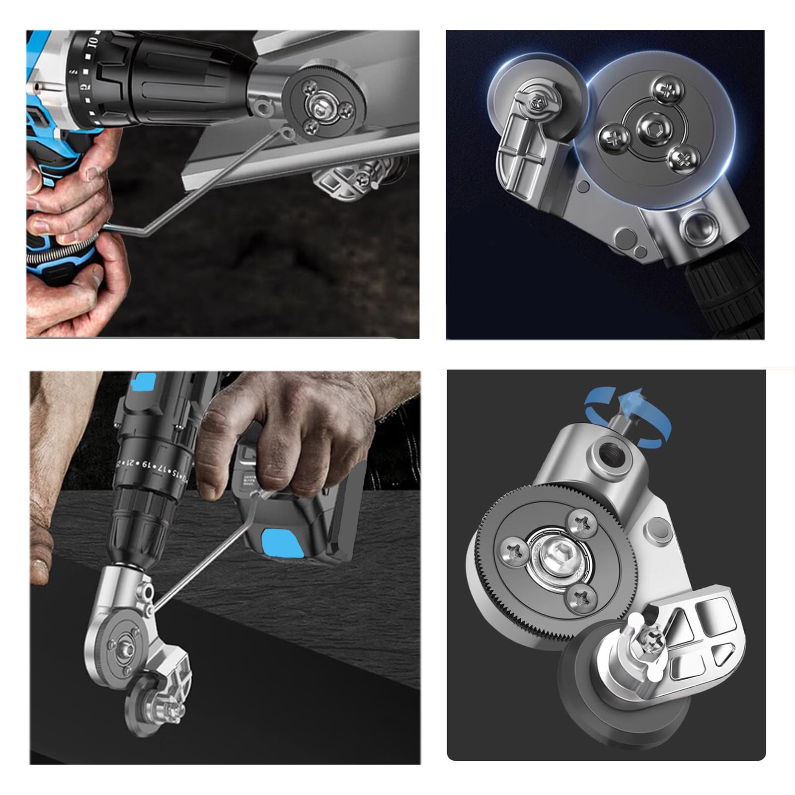 Upgraded Metal Nibbler Drill Shears Attachment - Heavy Duty Drill Plate Cutter for Cutting Flat Metal Sheets, Iron, Steel, Copper & Aluminum | Perfect for DIY Projects, Metalworking & Home Repairs