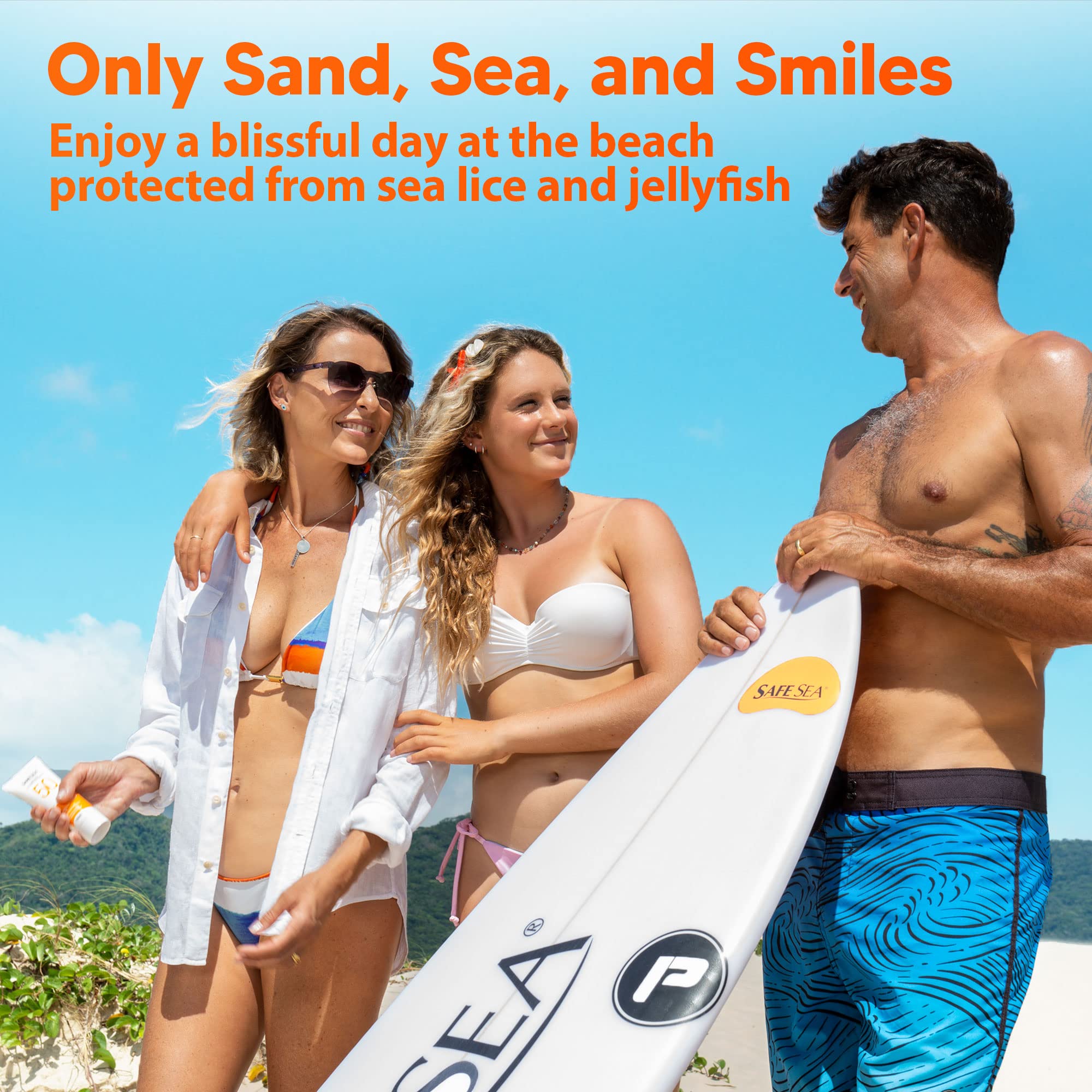 Safe Sea SPF 50+ Jellyfish Sting Protection Sunscreen Lotion – Waterproof, Biodegradable & Reef-Safe Sunblock for Face & Body (4oz, Pack of 2) | Beach, Swimming & Outdoor Activities
