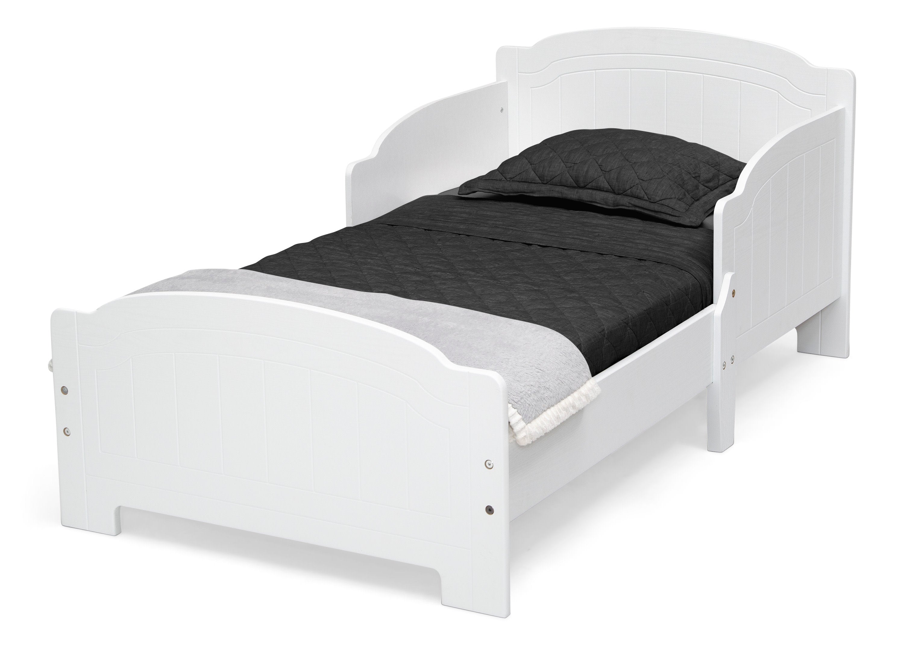 Premium Newport Wood Toddler Bed - Safe & Sturdy Convertible Kids Bed for Boys & Girls - Perfect for Nursery, Daycare, or First Big Kid Bed Transition