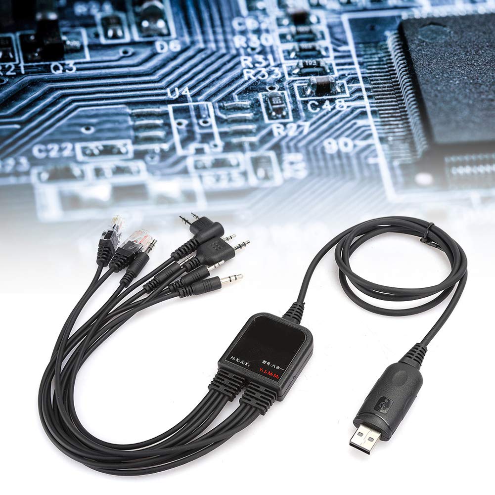 UBERSWEET® 8-in-1 USB Radio Programming Cable for Motorola, QuanSheng, TYT, and KENWOOD Two-Way Radios - Perfect for Firmware Updates, Channel Programming, and Radio Maintenance