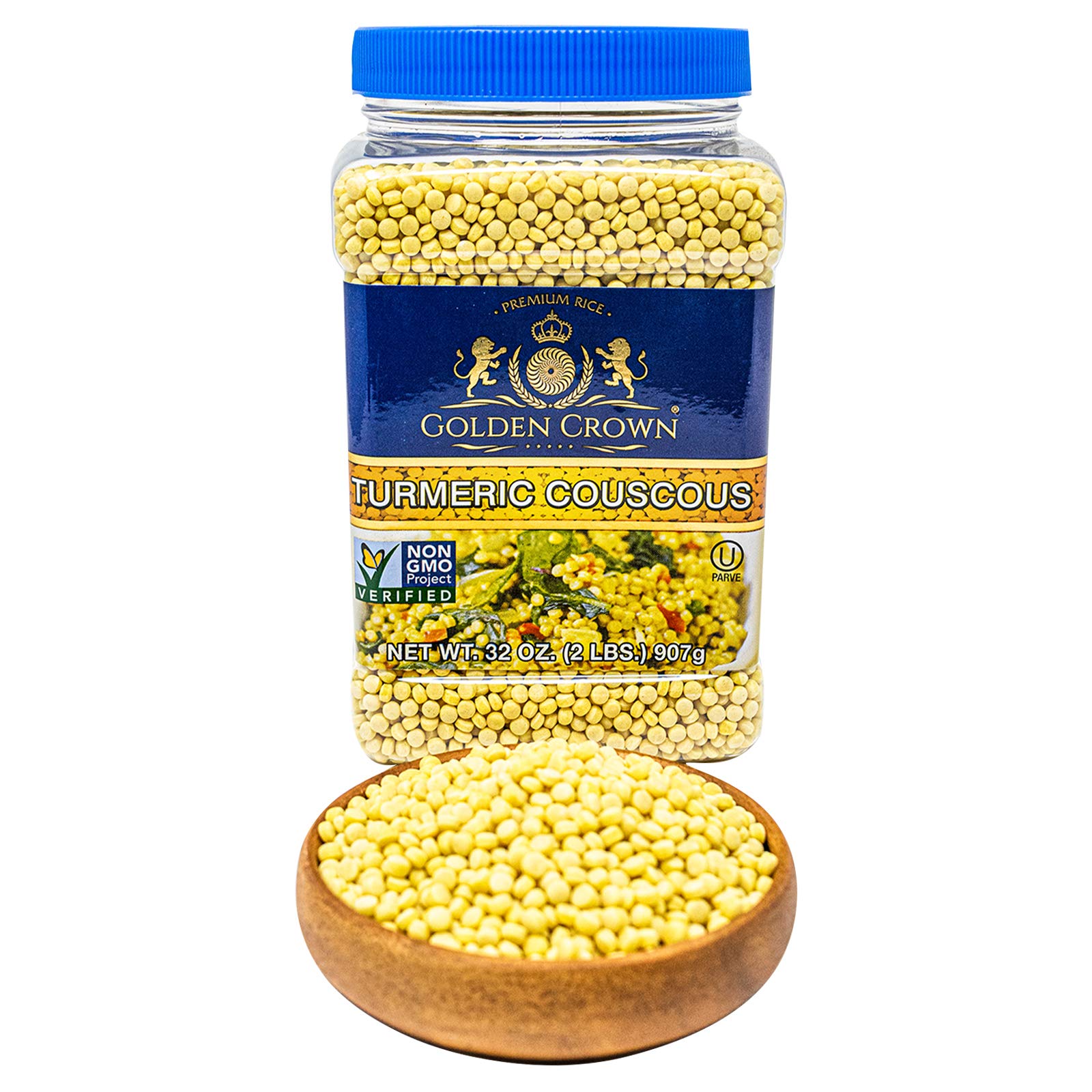 Premium Turmeric Couscous - Non-GMO, Vegan for Soups & Mediterranean Dishes
