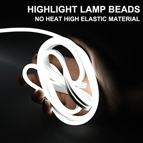 Waterproof Flexible LED Car Hood Daytime Running Light Strip - 12V Universal Auto Decorative Atmosphere Lamp (2m, White) for Enhanced Night Visibility & Vehicle Styling - Perfect for Cars, Trucks & SUVs