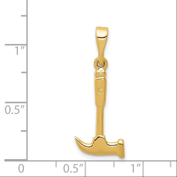 14K Solid Yellow Gold Hammer Necklace - Dainty Mechanic Chain Pendant Charm for Women | Perfect Gift for Birthday, Anniversary & Valentine's Day | Jewelry for Everyday Wear & Special Occasions