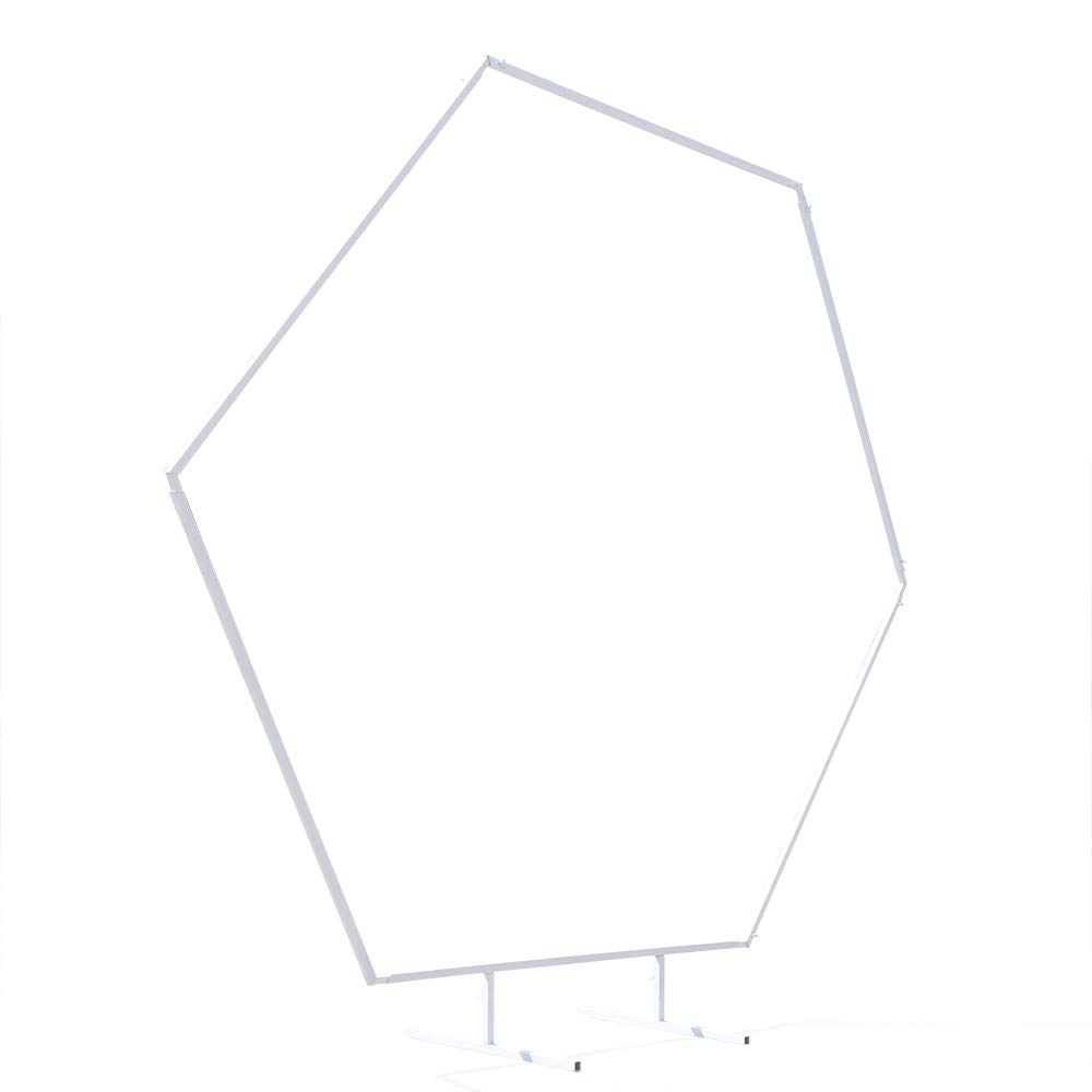 Hexagon Metal Wedding Arch Stand - 7.9 Ft White Hexagonal Backdrop for Wedding, Party & Event Decorations - Perfect for Outdoor Ceremonies, Photo Booths & Garden Receptions