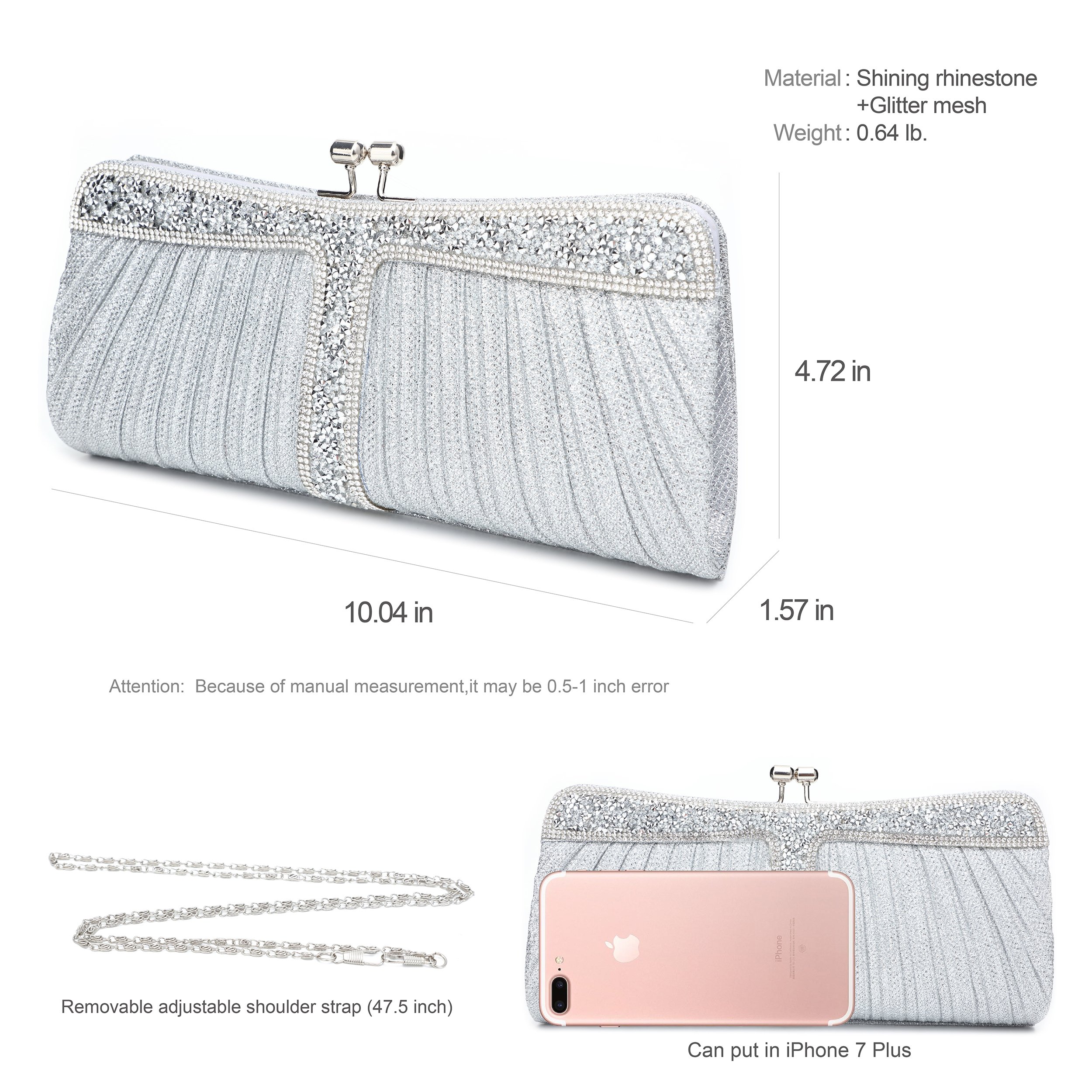 Sparkling Rhinestone Clutch Purse for Women - Elegant Evening Bag for Weddings, Prom, Parties & Formal Events - Perfect as Bridal Purse or Money Holder