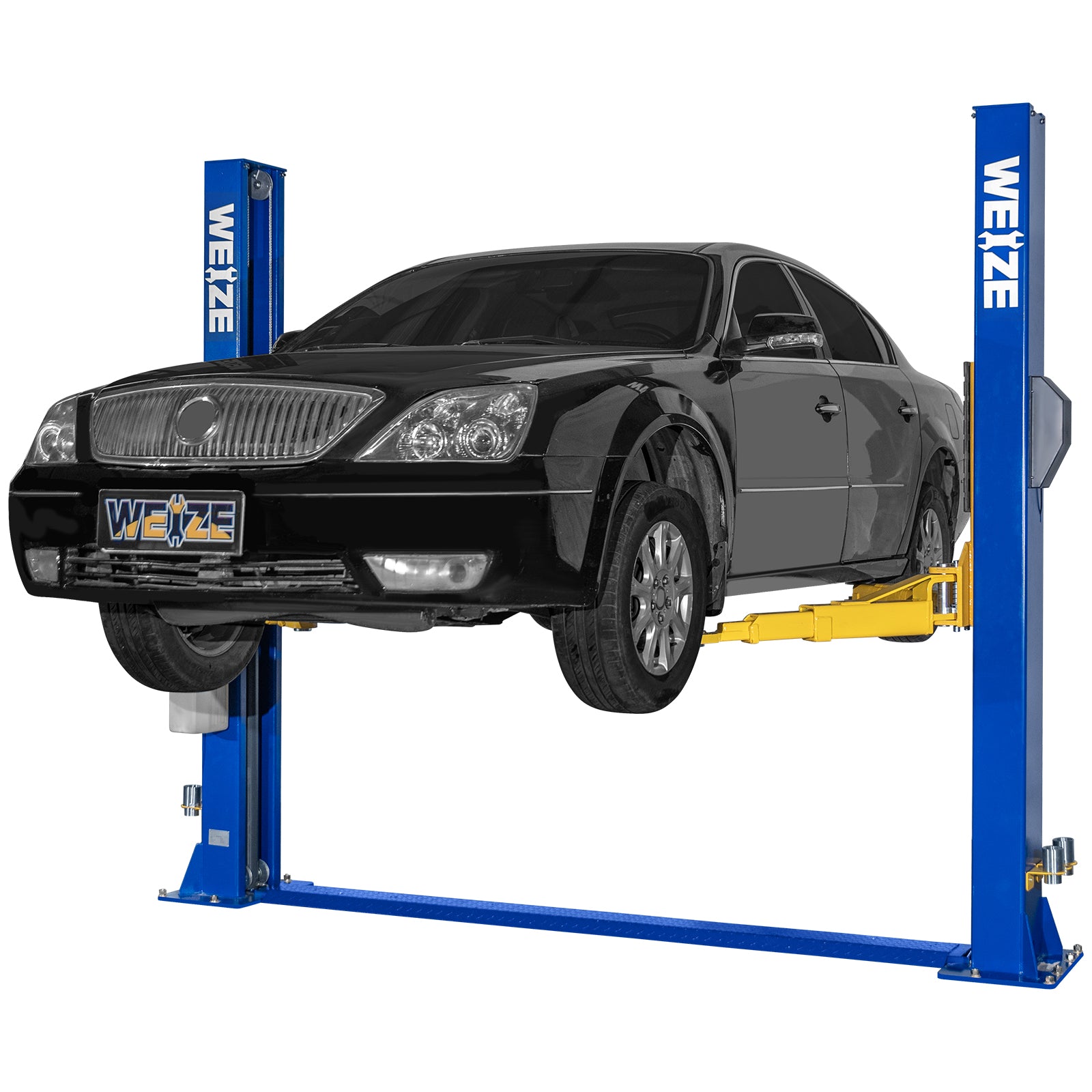 WEIZE 2 Post Car Lift 12000 lbs Capacity - 220V 4HP Heavy Duty Auto Lift with Single Point Lock Release for Auto Repair Shops & Home Garages