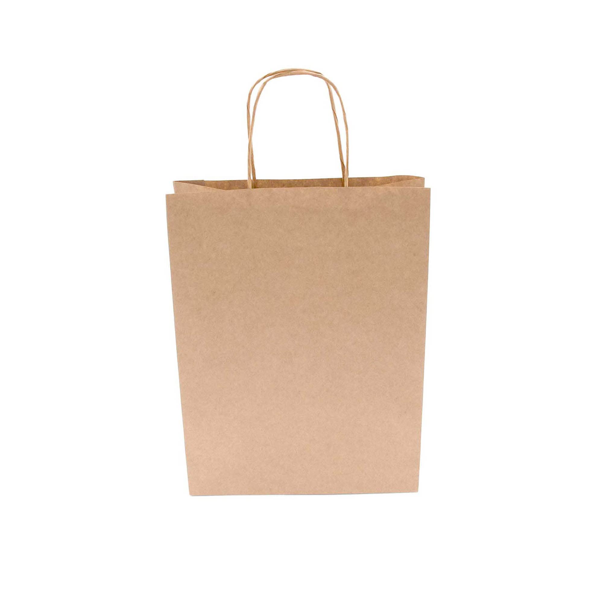 Virgin Kraft Paper Gift Bags 7.5x3.25x12.75in - Bulk Recyclable Bags for Retail & Gifting