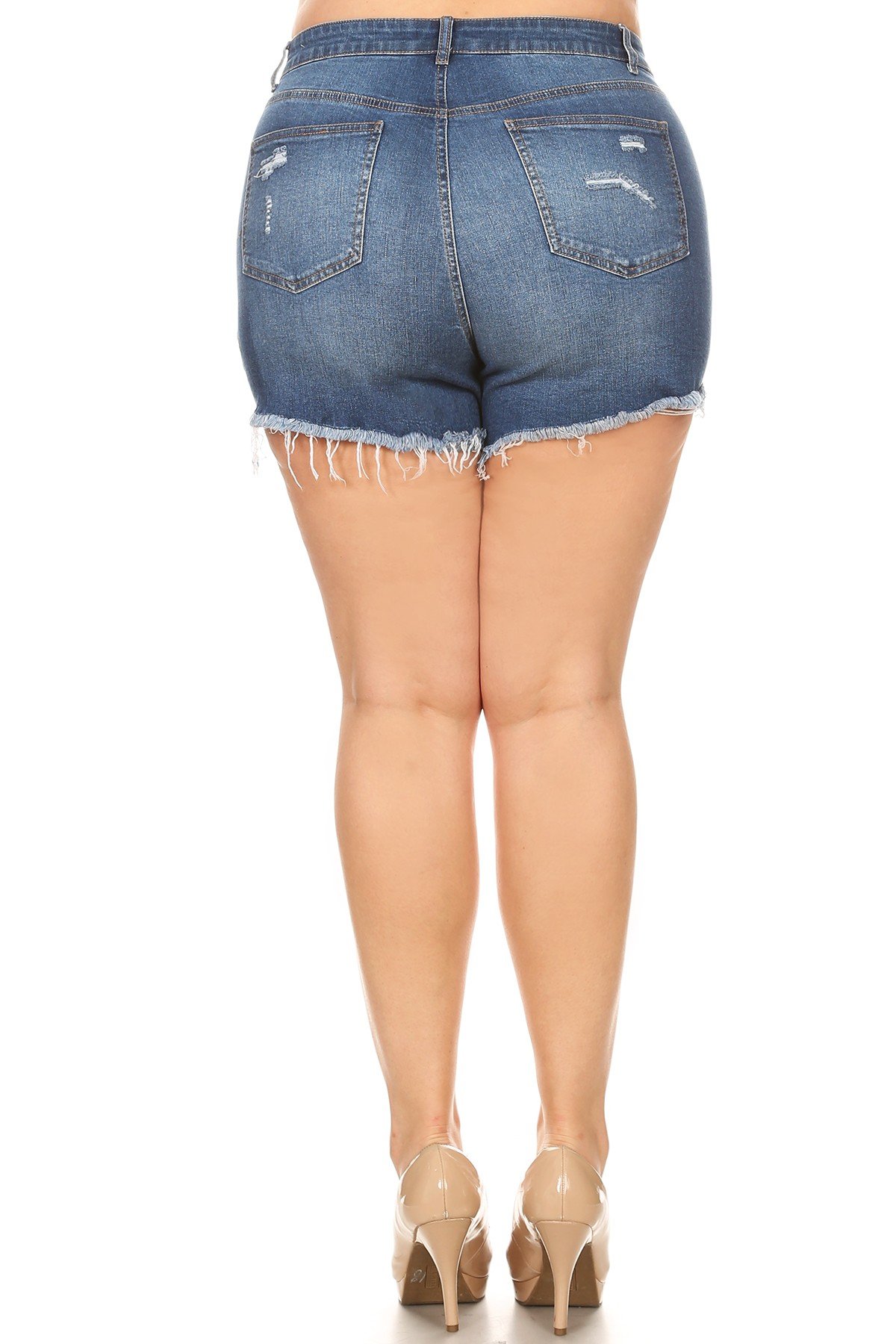 Women's Plus Size High Waist Denim Jean Shorts with Floral Embroidery - Comfortable Stretch Denim Shorts for Summer (Size 3X, Medium) | Perfect for Beach, Vacation & Casual Outfits