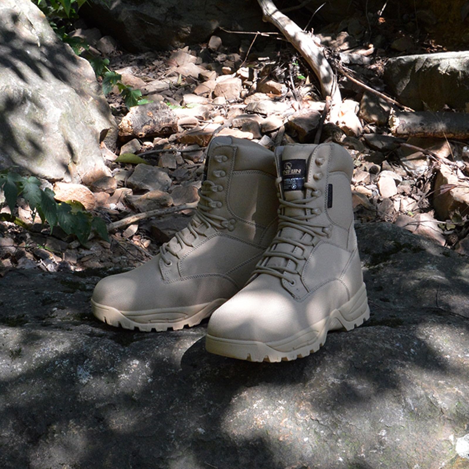 Men's Waterproof Military Tactical Boots - Lightweight 8 Inch Insulated Work Boots with 400g Thinsulate - Breathable Hiking Shoes for Outdoor Activities, Hunting & Winter Work