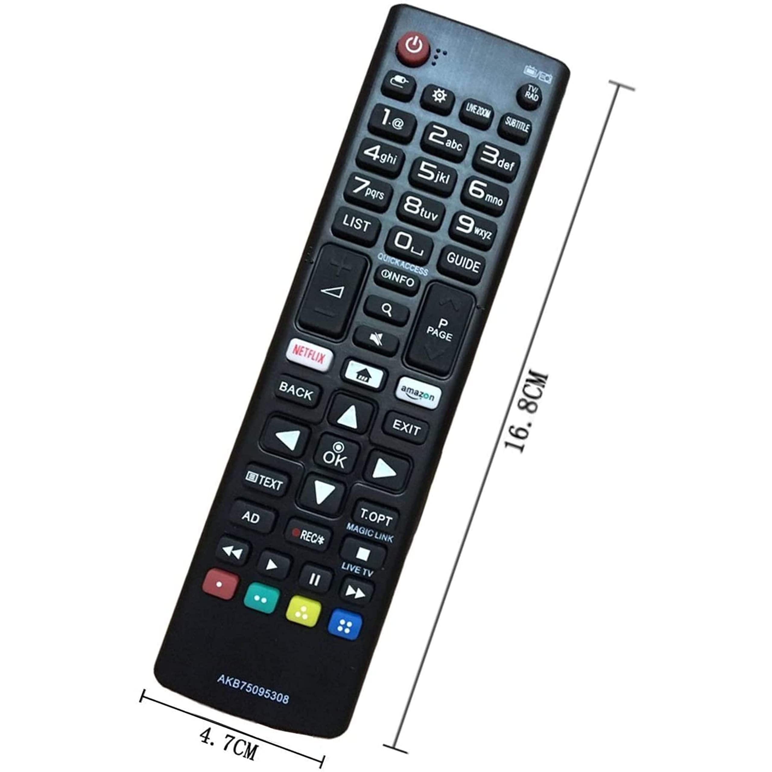 AKB75095308 Universal TV Remote Control for LG Smart TVs - Replacement Remote with Netflix & Amazon Prime Buttons | Plug & Play, No Setup Required | Perfect for Living Room, Bedroom & Home Theater