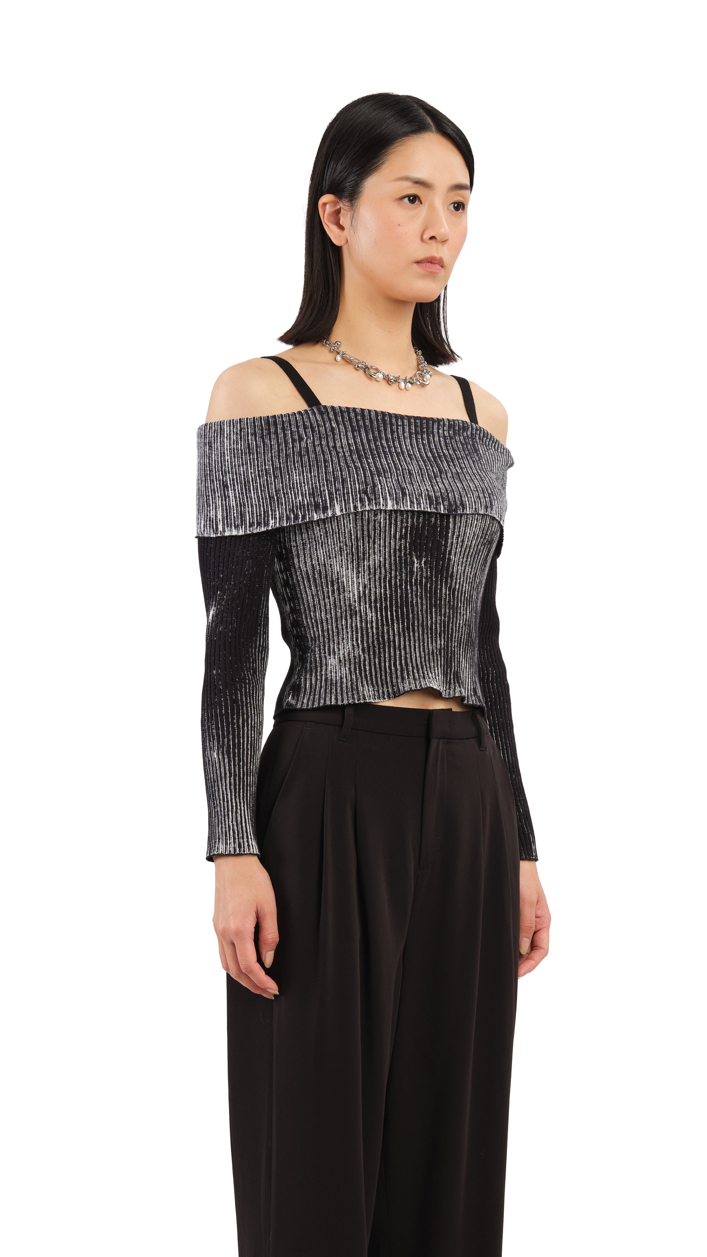Two Tone Off Shoulder Sweater Women's Fashion - Casual Chic Knit Top for Fall & Winter | Perfect for Date Night, Office Wear & Weekend Outfits