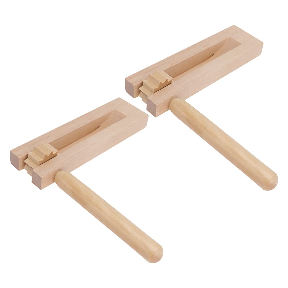 Toyvian 2-Pack Traditional Wooden Matraca Toy - Handcrafted Spinning Rattle & Ratchet Noise Maker for Kids, Games, Parties, Sports Events - Natural Beige Color | Perfect for Cinco de Mayo Celebrations, Birthday Parties & Classroom Activities