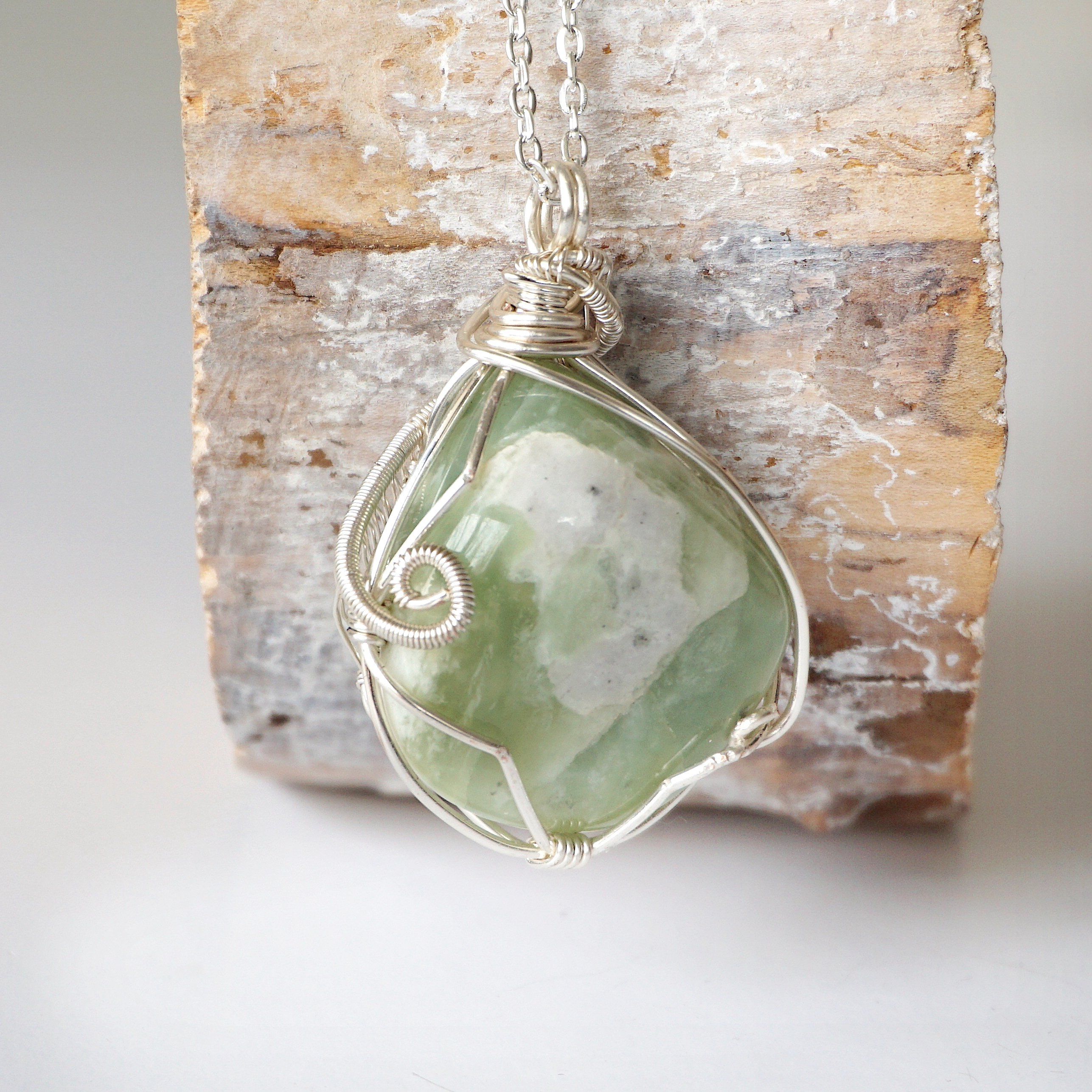 Light Green Jade Pendant Necklace - Sterling Silver Plated Jewelry for Women | Elegant Gift for Birthday, Anniversary & Special Occasions