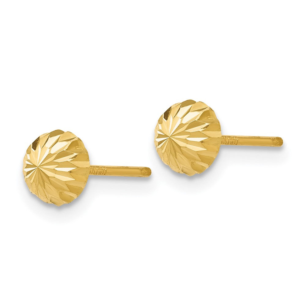 5mm Gold Diamond Cut Domed Post Earrings - YE1697 Model | Elegant & Timeless Jewelry for Parties, Weddings & Everyday Wear