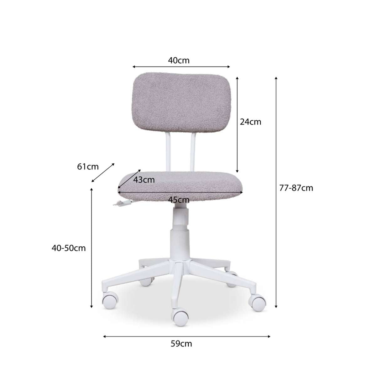 Ergonomic Bobby Office Chair with Adjustable Height - Grey Mesh Back for Comfort - Perfect for Home Office, Gaming & Workspace