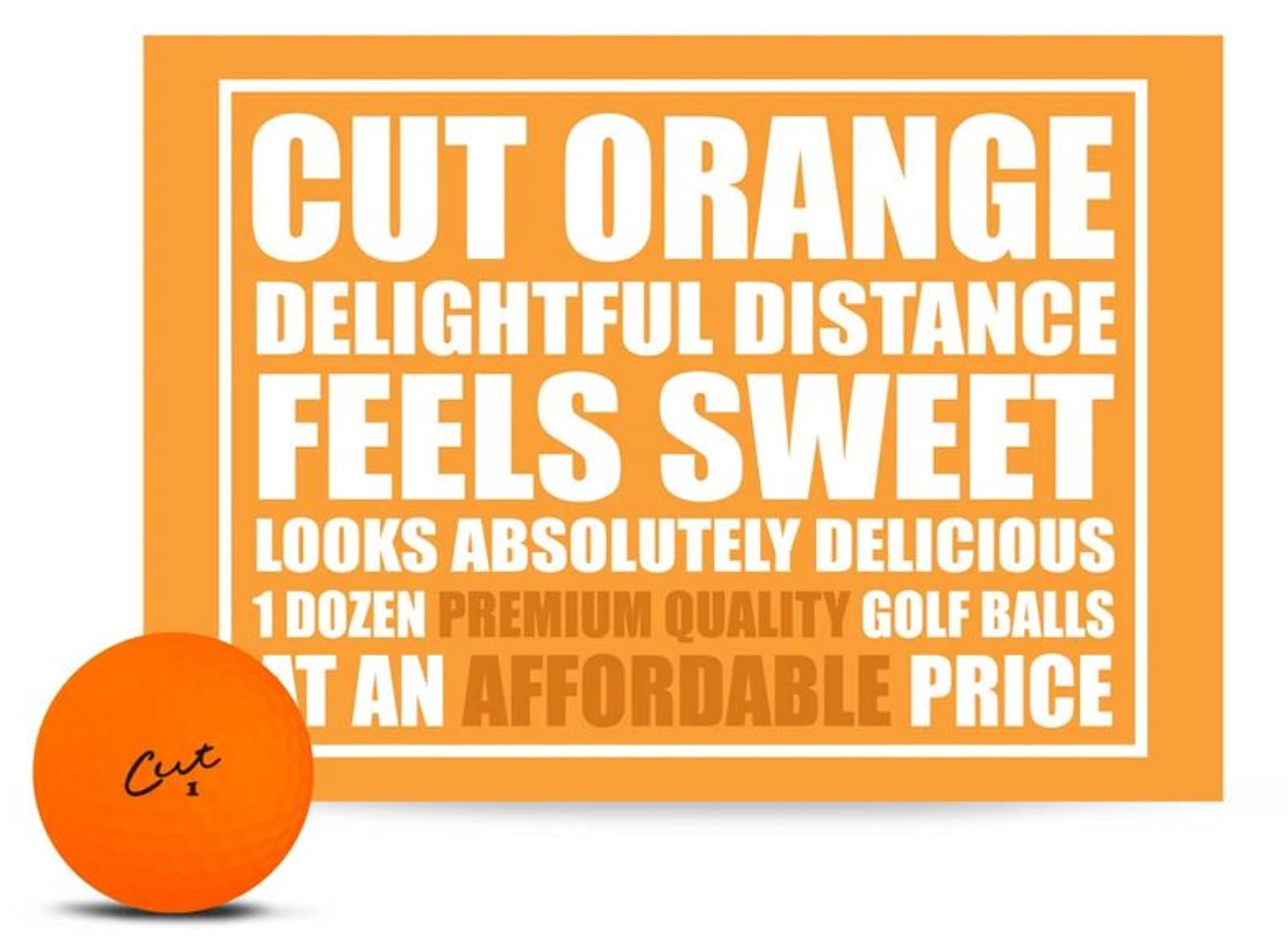 Cut Golf Cut Matte Golf Balls - High Visibility Orange Golf Balls for Low Light & Foggy Conditions | Perfect for Morning Rounds & Fall Golfing