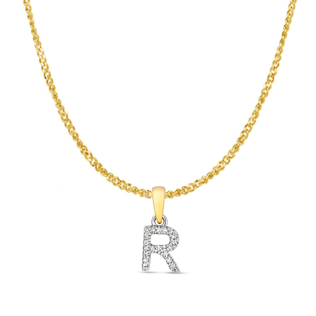 Personalized Diamond Initial Necklace - 9K Solid Gold A-Z Monogram Pendant for Women - Perfect Gift for Birthday, Anniversary & Valentine's Day