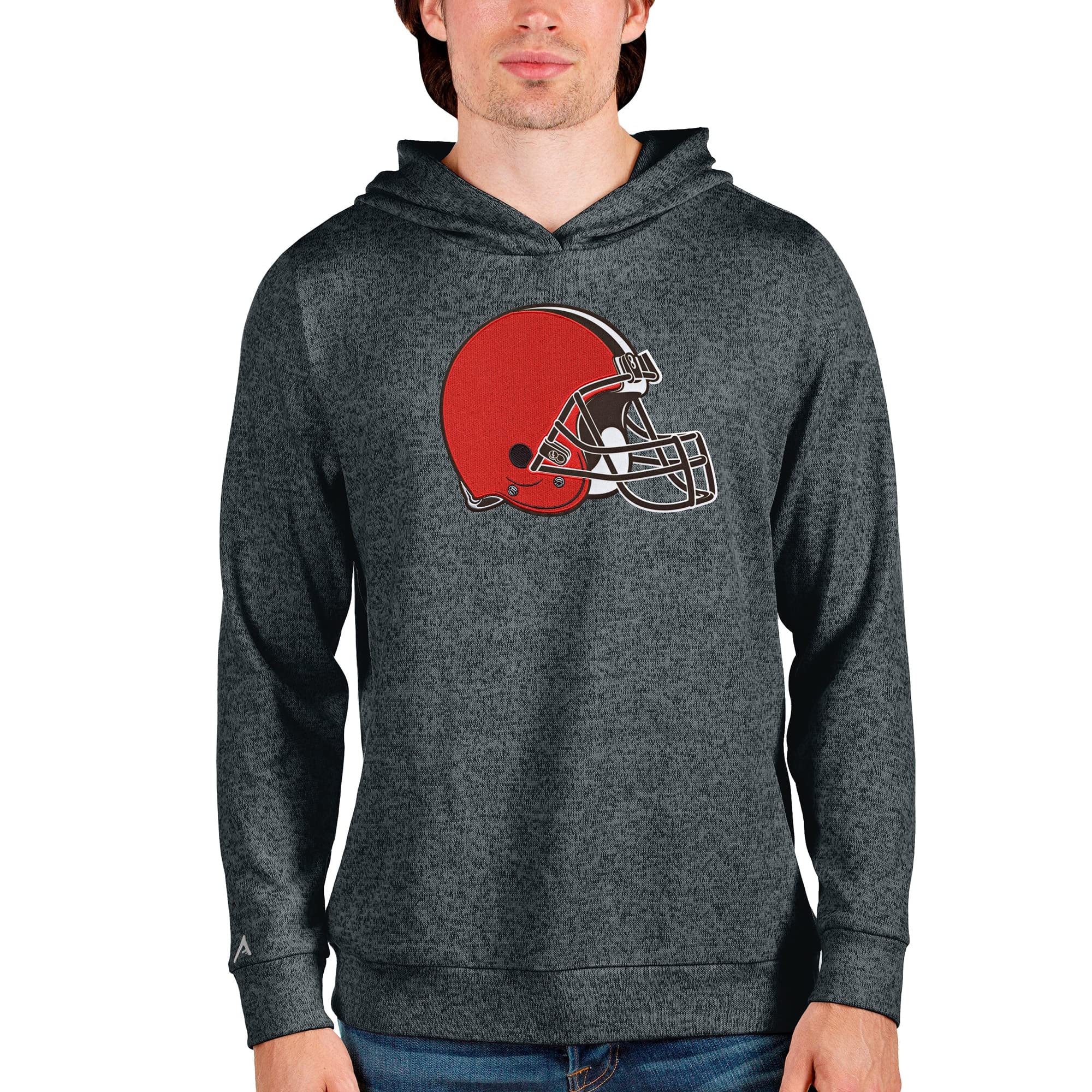 Antigua Men's Heathered Absolute Pullover Hoodie - Soft Fleece Sweatshirt for Casual Wear & Outdoor Activities