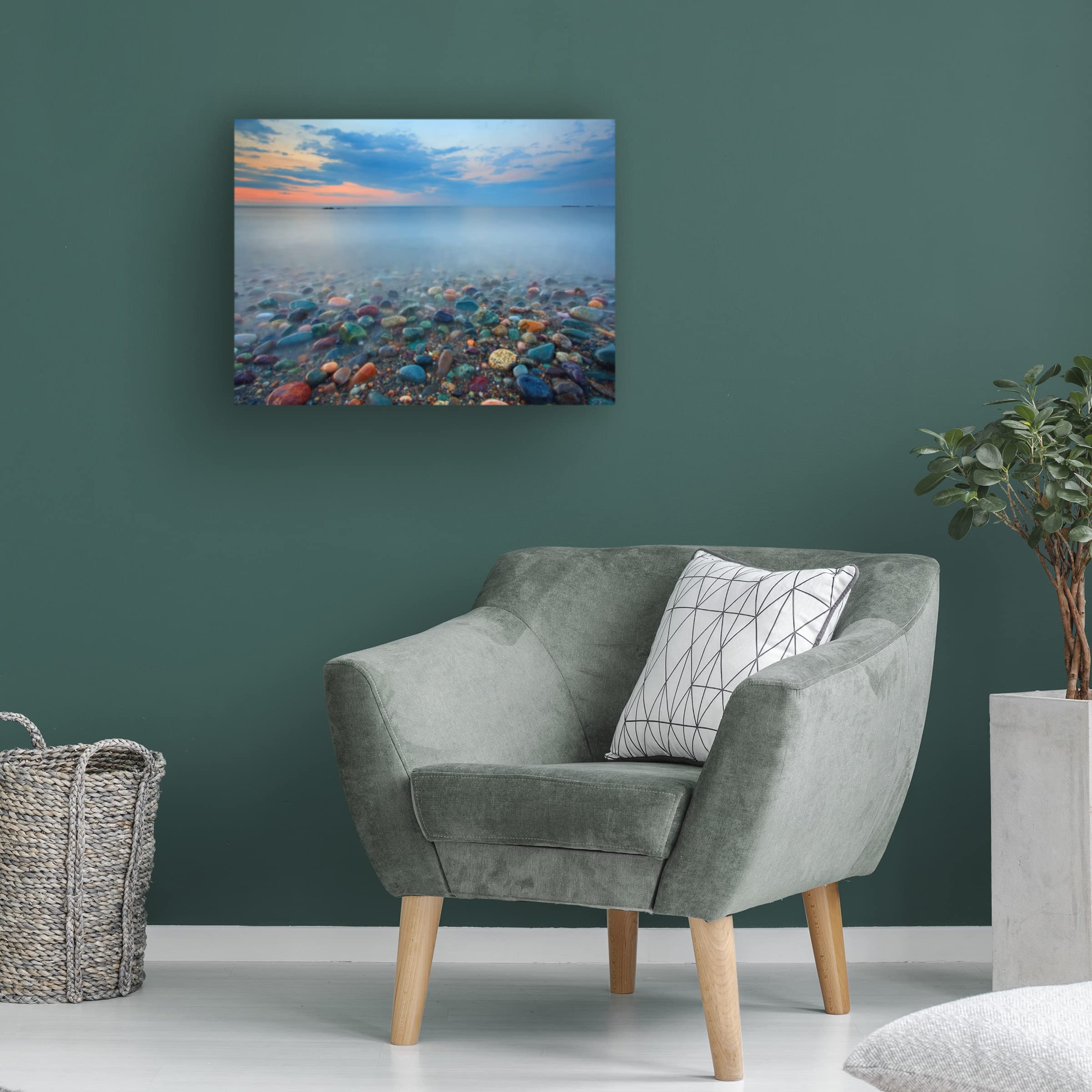 Patrick Zephyr 'Candy Coast' Framed Canvas Wall Art - Vibrant Beach Landscape Painting for Living Room, Bedroom & Office Decor