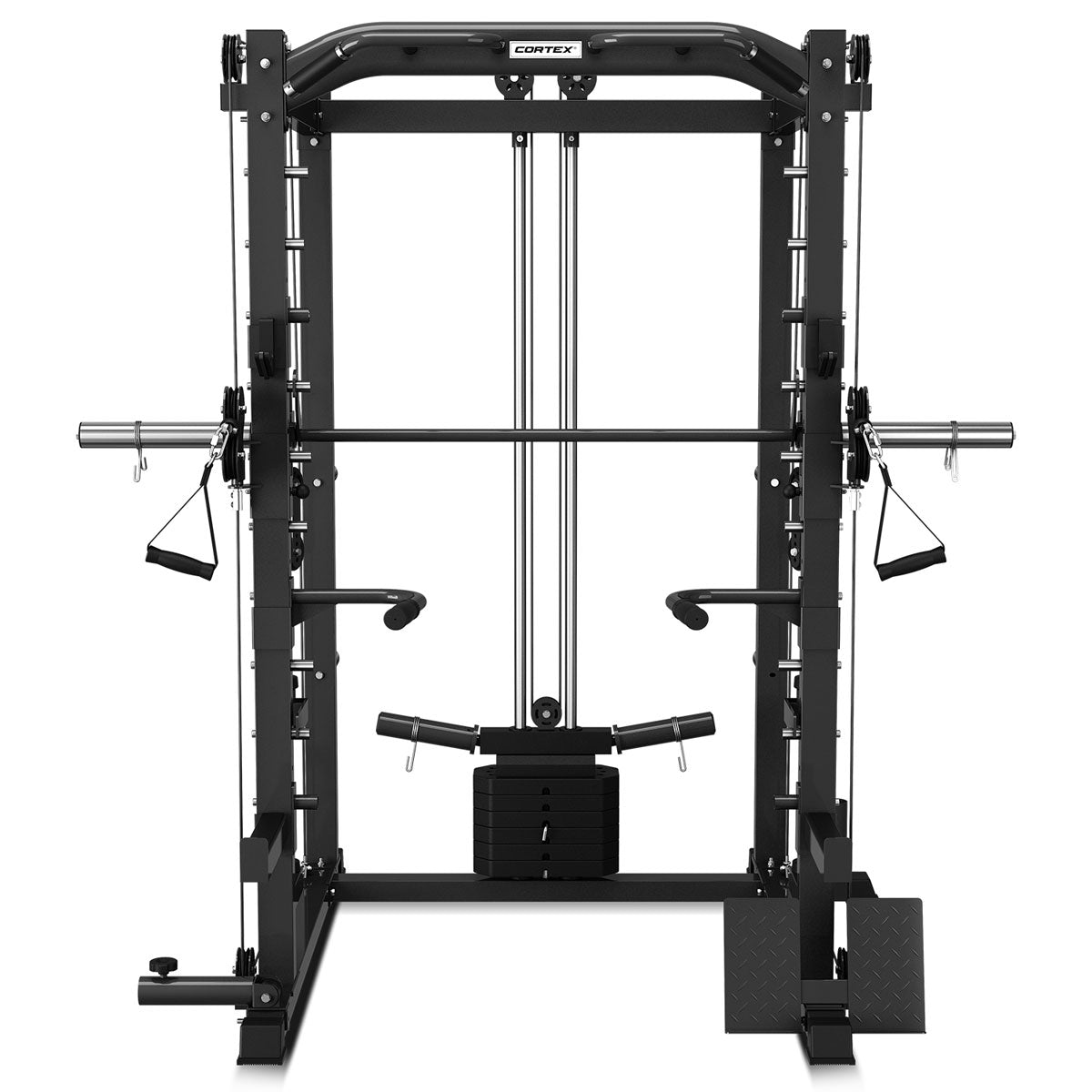 CORTEX SM 20 6-in-1 Power Rack with Smith Machine & Cable System - Home Gym Equipment for Strength Training & Weightlifting