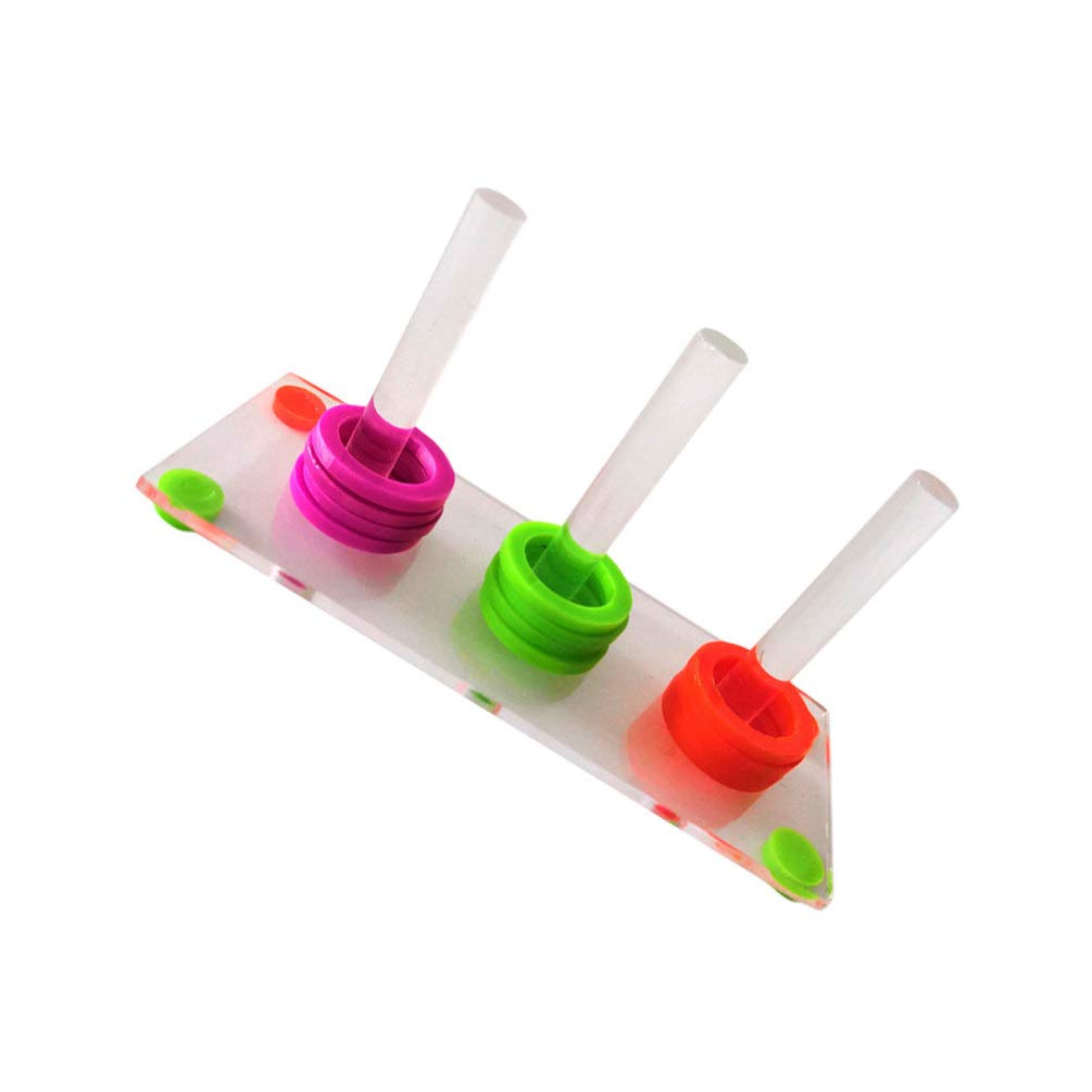 Balacoo Educational Puzzle Toys for Parrots - Interactive Bird Trick Tabletop Games, Stacking Rings & Color Separation Fitness Toys | Perfect for Parrot Enrichment & Mental Stimulation