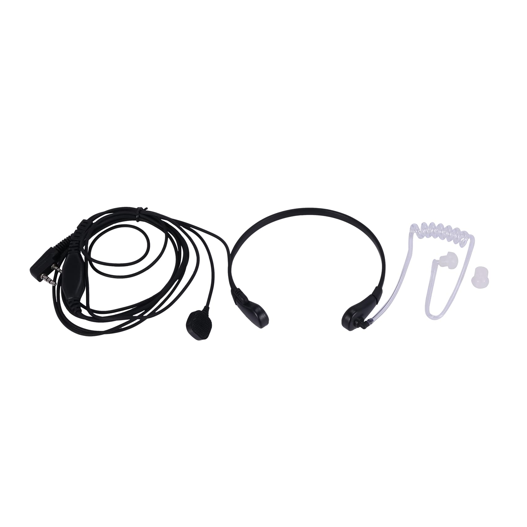 Abledance Throat Microphone Headset - Vibration Earpiece for Two-Way Radios (UV-5R, UV-82, UV-B6-888S) - Walkie Talkie Accessory for Security, Construction & Outdoor Adventures