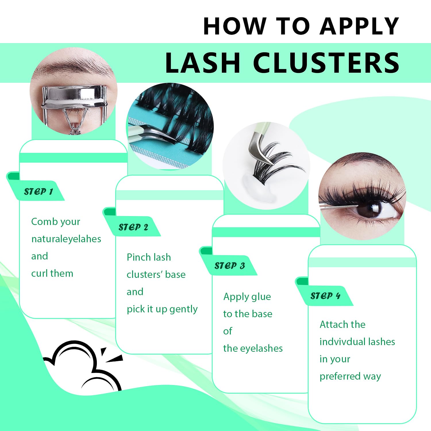 Bodermincer Black Cluster Lashes 240pcs - 20D/40D DIY Eyelash Extension Kit with D Curl Long Individual Lashes - Faux Mink Lash Clusters 8-22mm (20D-14mm) - Perfect for Salon, Party & Special Occasion Makeup