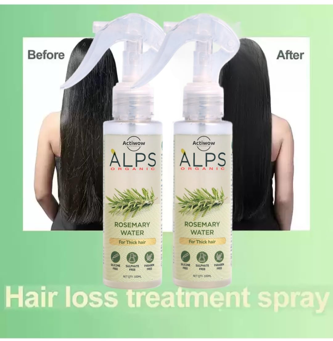 Organic Rosemary Water Spray 200ml for Hair Growth & Scalp Care - Natural Hair Treatment for Thicker, Healthier Hair (Pack of 2) | Perfect for Daily Hair Routine, Post-Workout Refresh & Travel Essentials